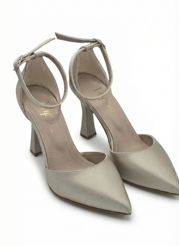 Luvestashoes Şampanya Parıltılı Kadeh Topuklu Ortopedik Stiletto
