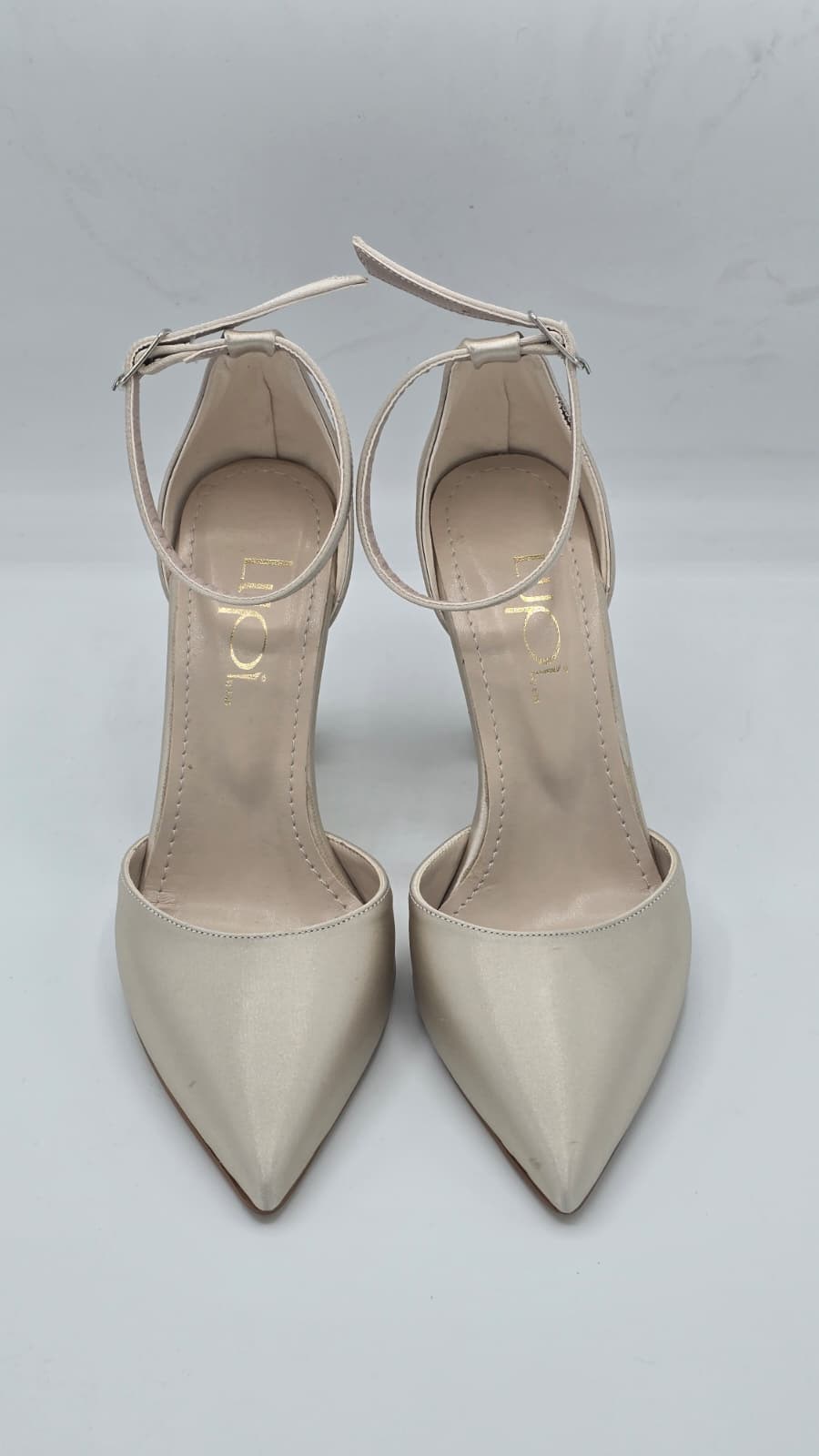 Luvestashoes Şampanya Parıltılı Kadeh Topuklu Ortopedik Stiletto