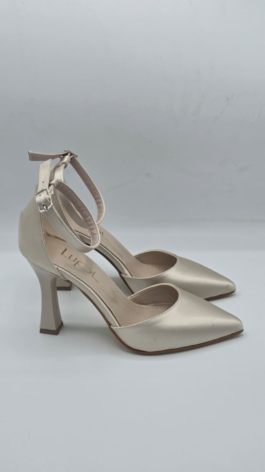 Luvestashoes Şampanya Parıltılı Kadeh Topuklu Ortopedik Stiletto