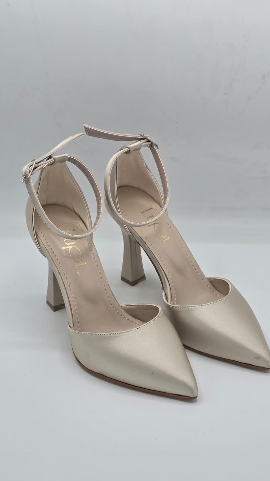 Luvestashoes Şampanya Parıltılı Kadeh Topuklu Ortopedik Stiletto