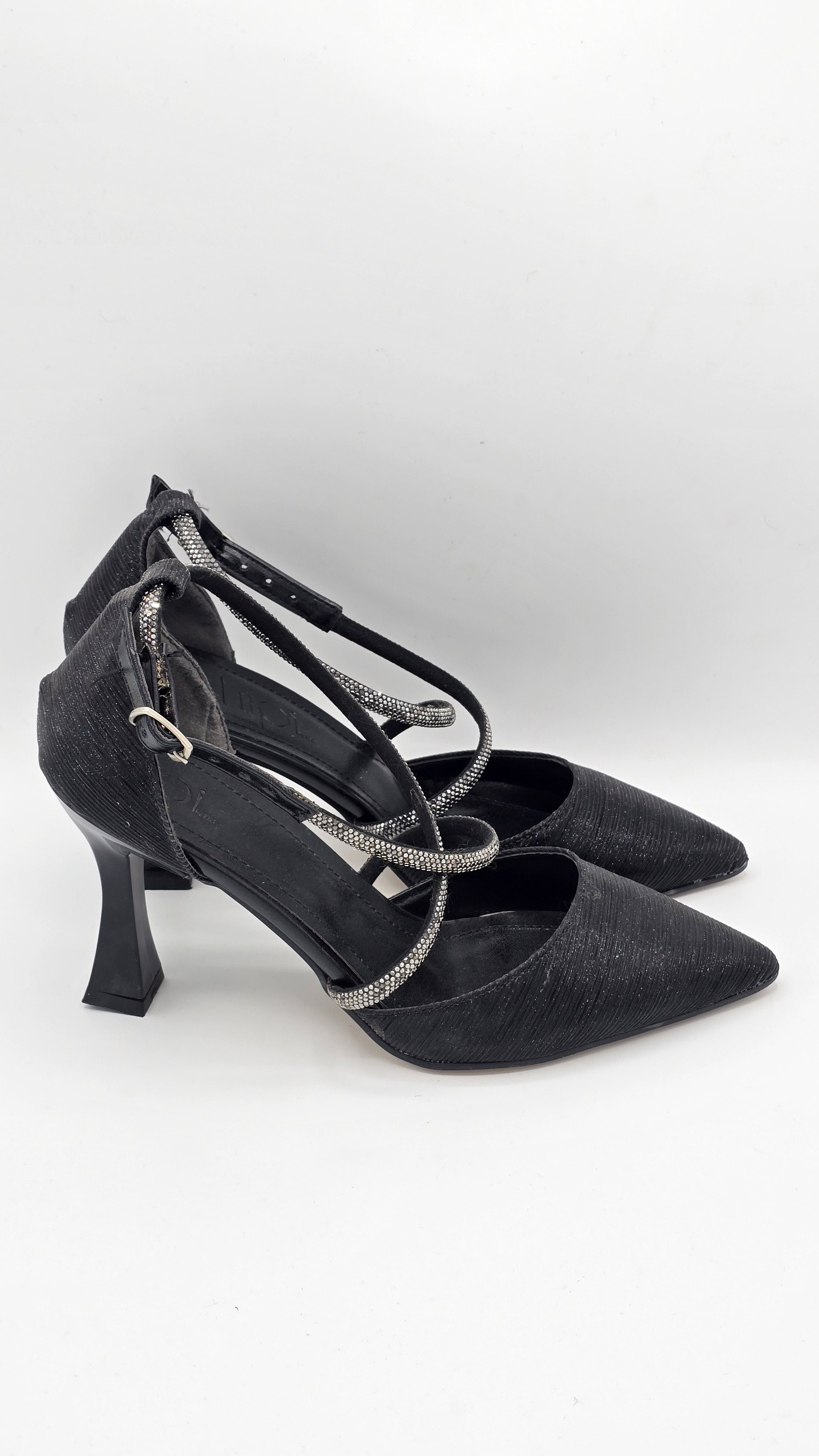 Luvestashoes Siyah Taş Detaylı Şık Gece Ortopedik Stiletto