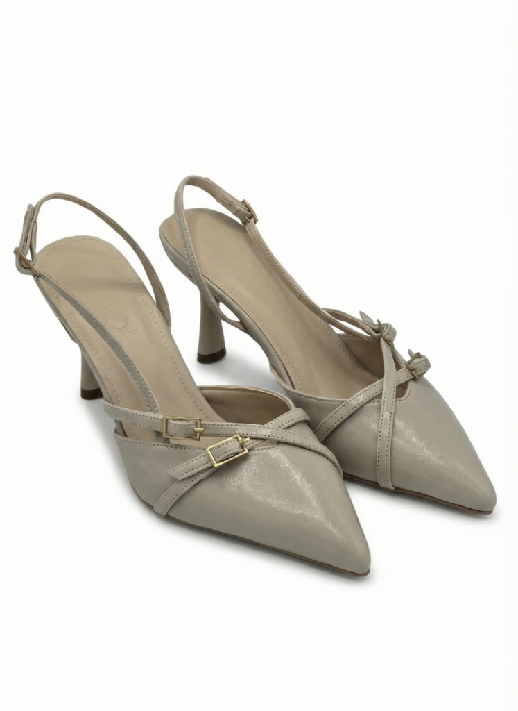 Luvestashoes Taş Beji Çapraz Kemerli Ortopedik Stiletto