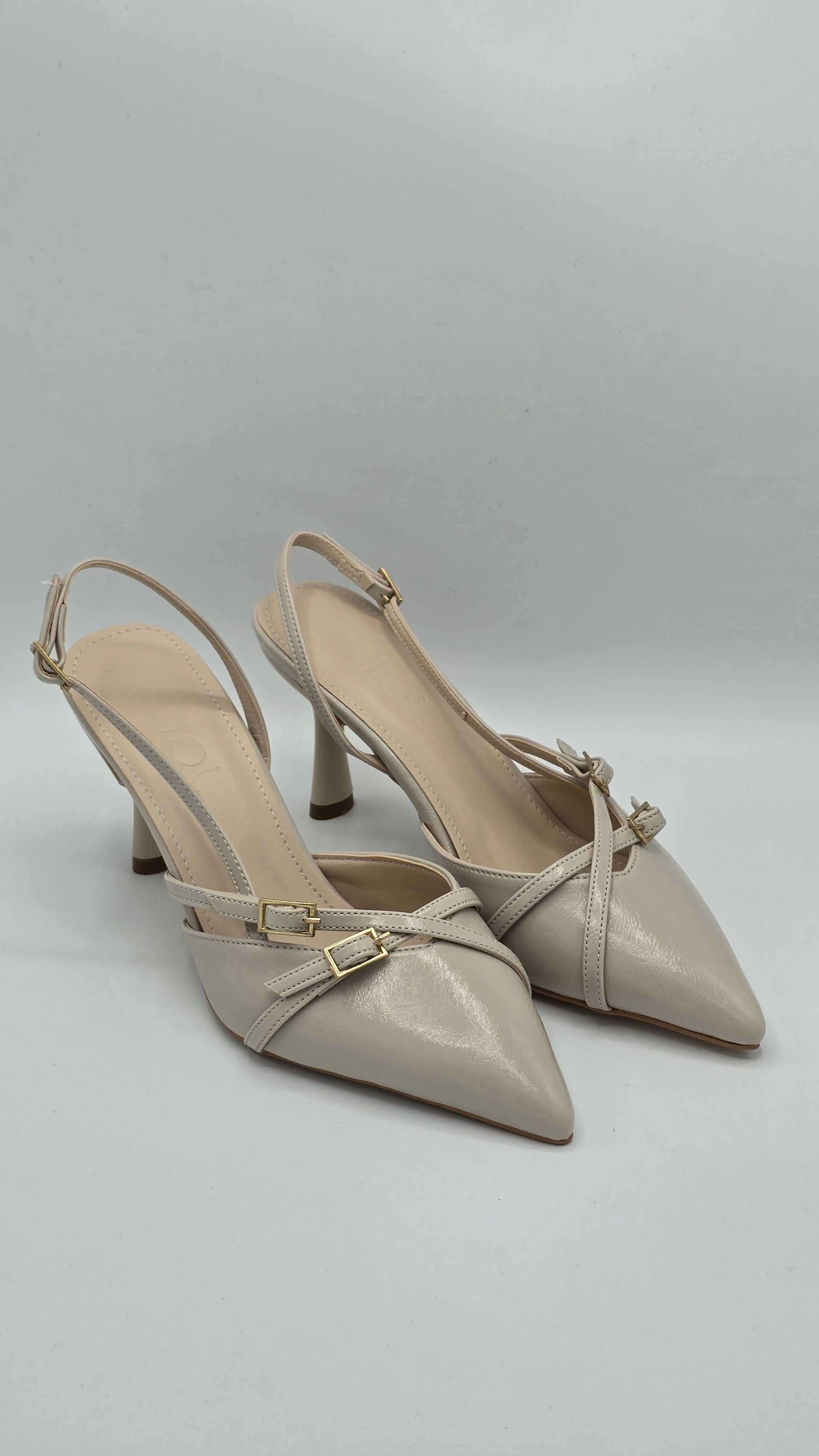 Luvestashoes Taş Beji Çapraz Kemerli Ortopedik Stiletto