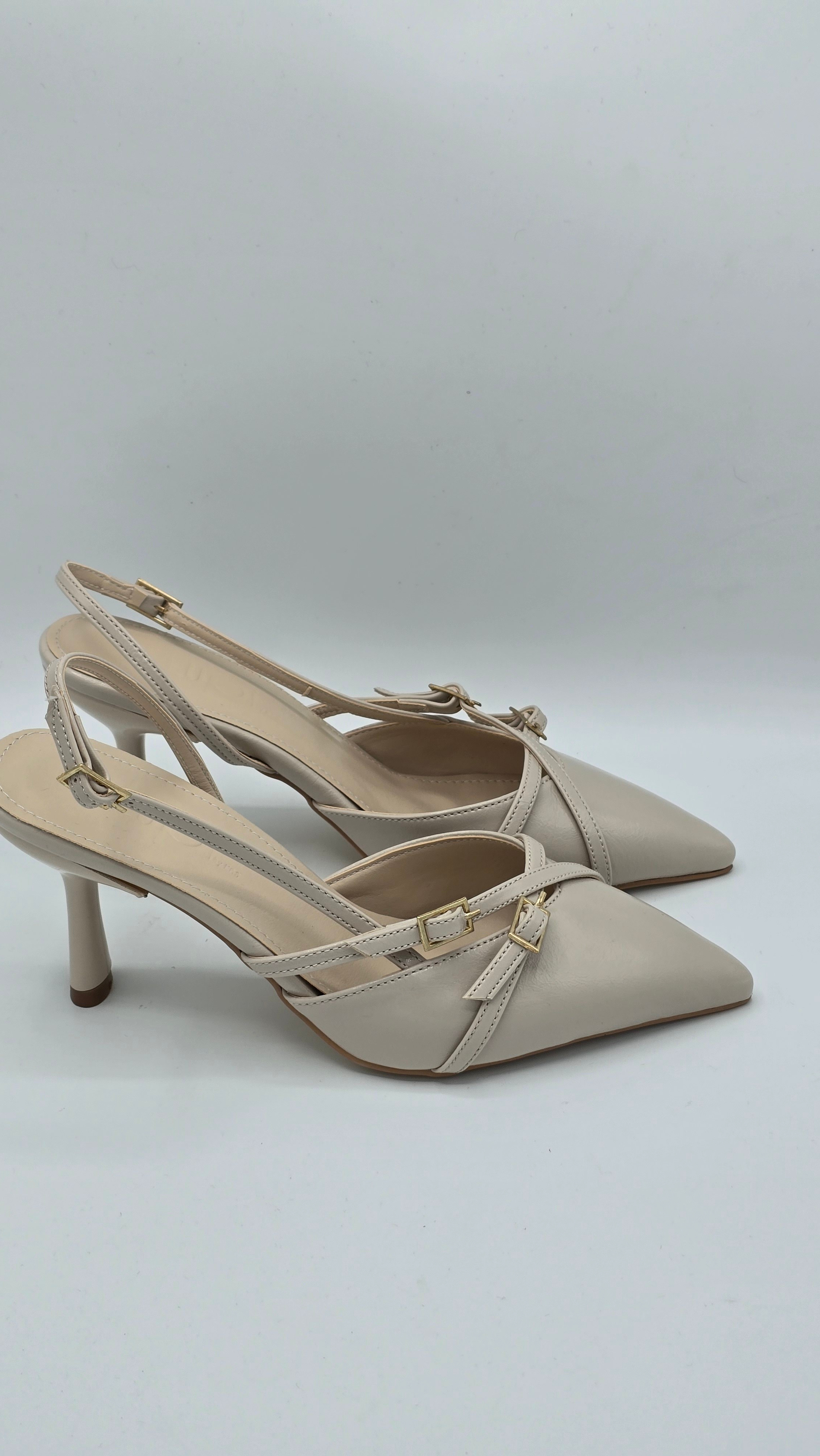 Luvestashoes Taş Beji Çapraz Kemerli Ortopedik Stiletto