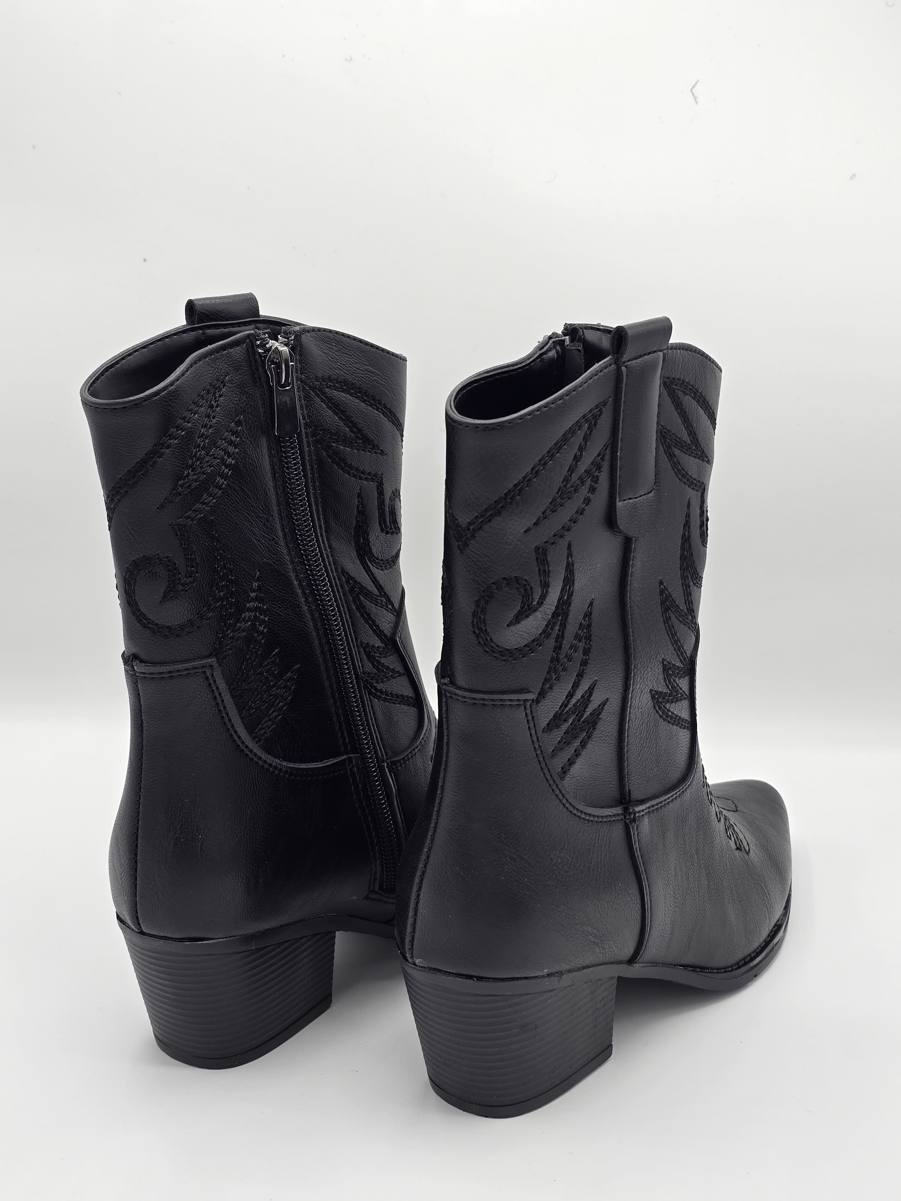 luvestashoes western siyah suni deri bot 