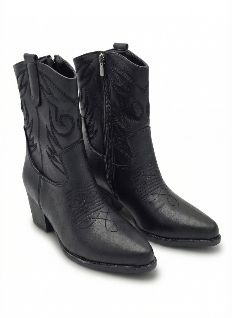 luvestashoes western siyah suni deri bot 
