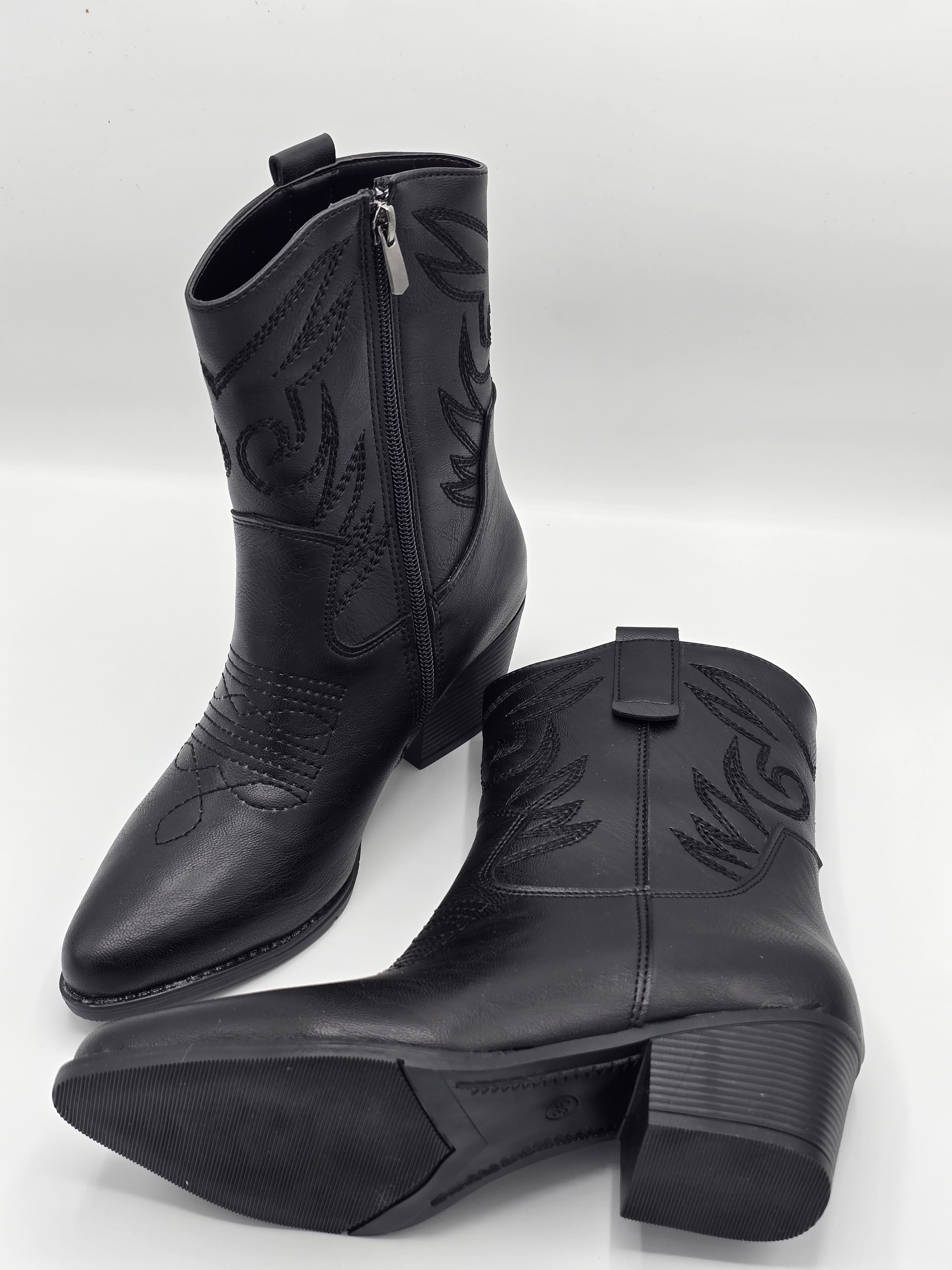 luvestashoes western siyah suni deri bot 