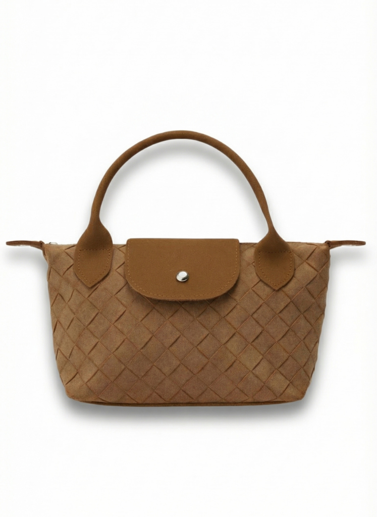 Örgü Dokulu El & Omuz Çantası Taba