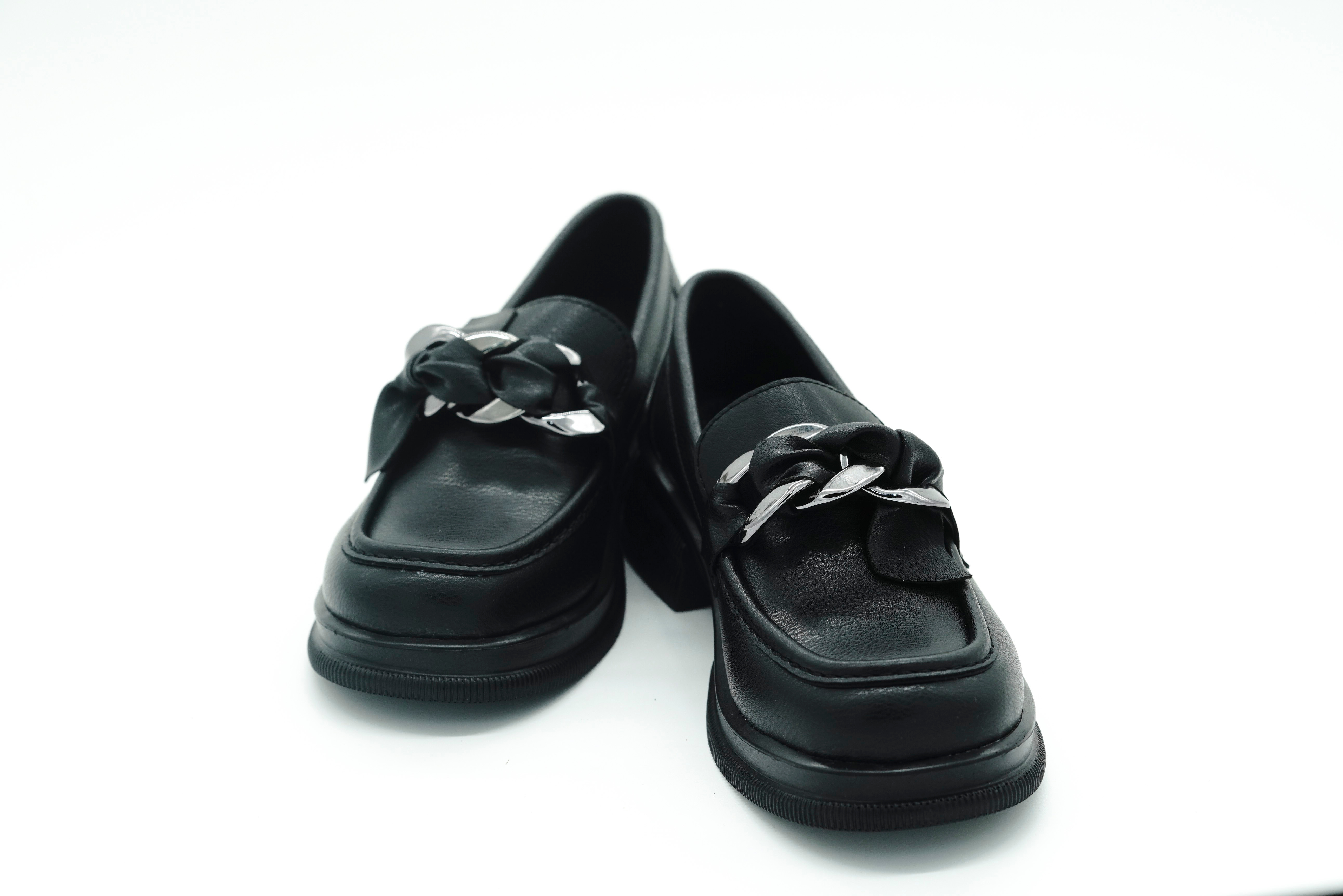 Şal Detaylı Tokalı Loafer Siyah