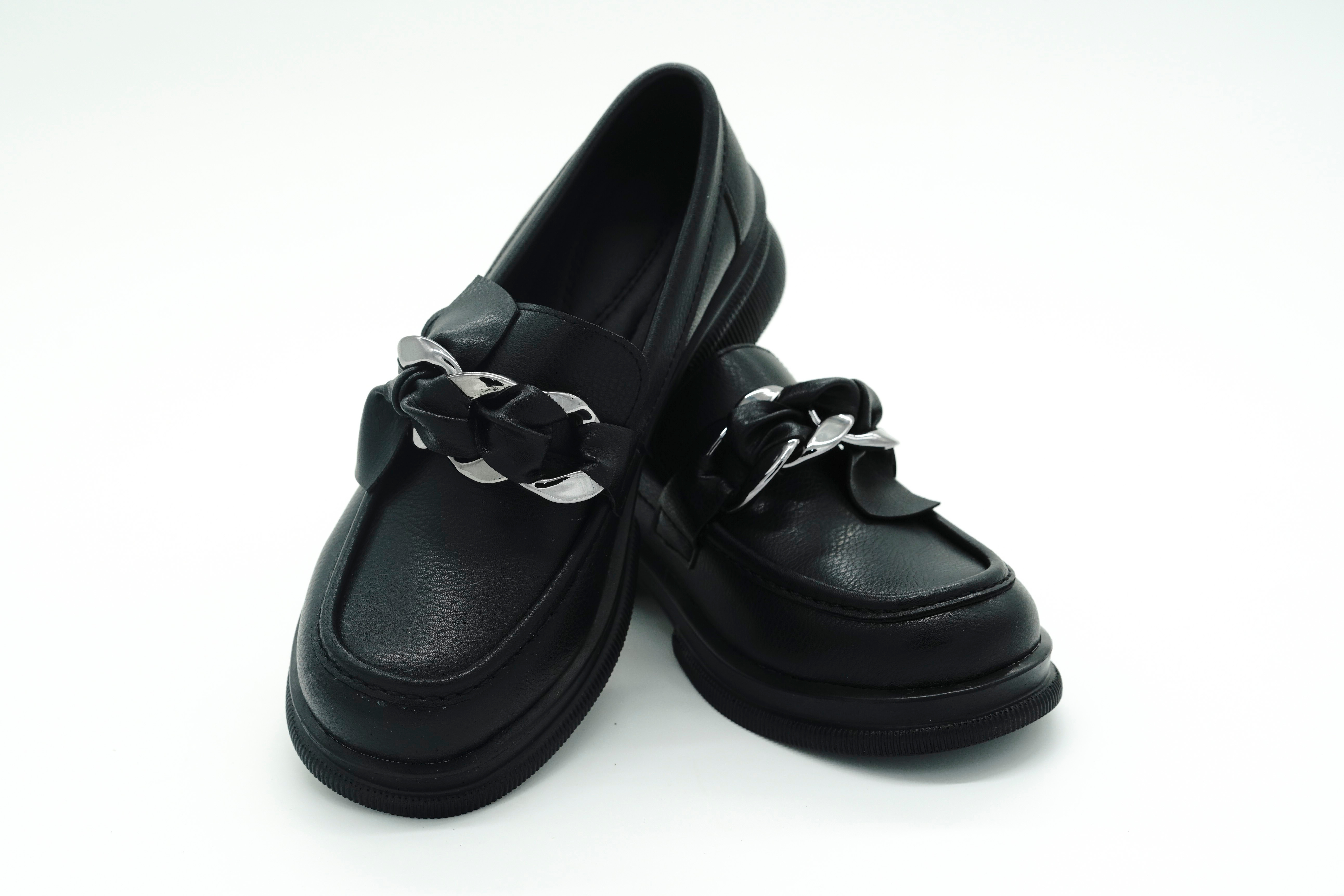 Şal Detaylı Tokalı Loafer Siyah