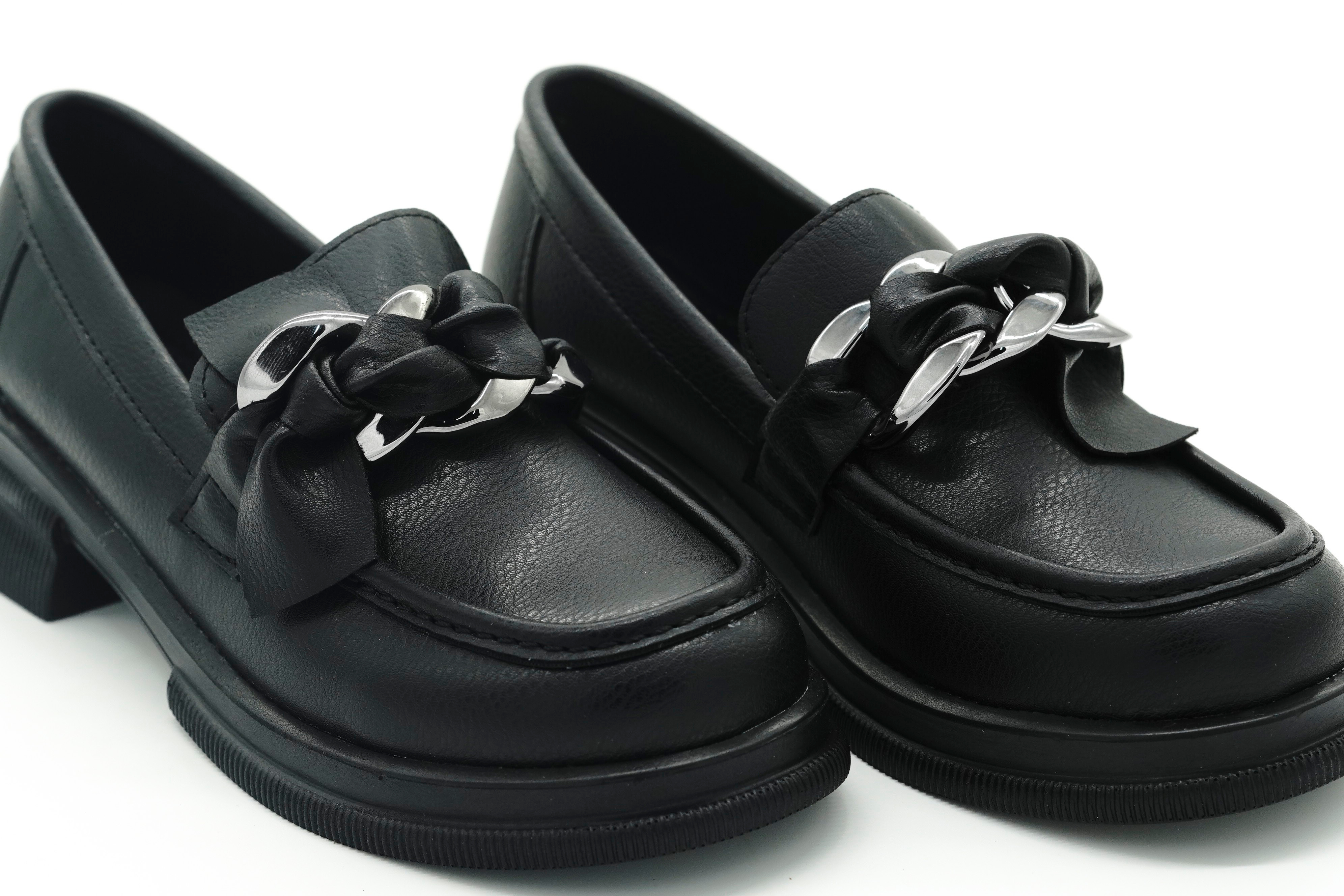 Şal Detaylı Tokalı Loafer Siyah
