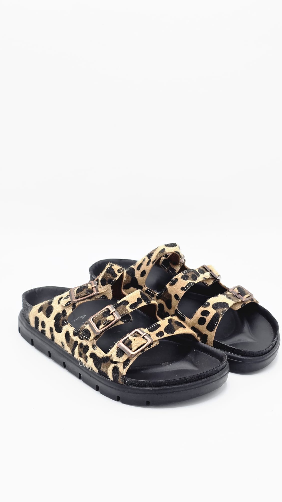 Toka Detaylı Terlik Bej Leopar