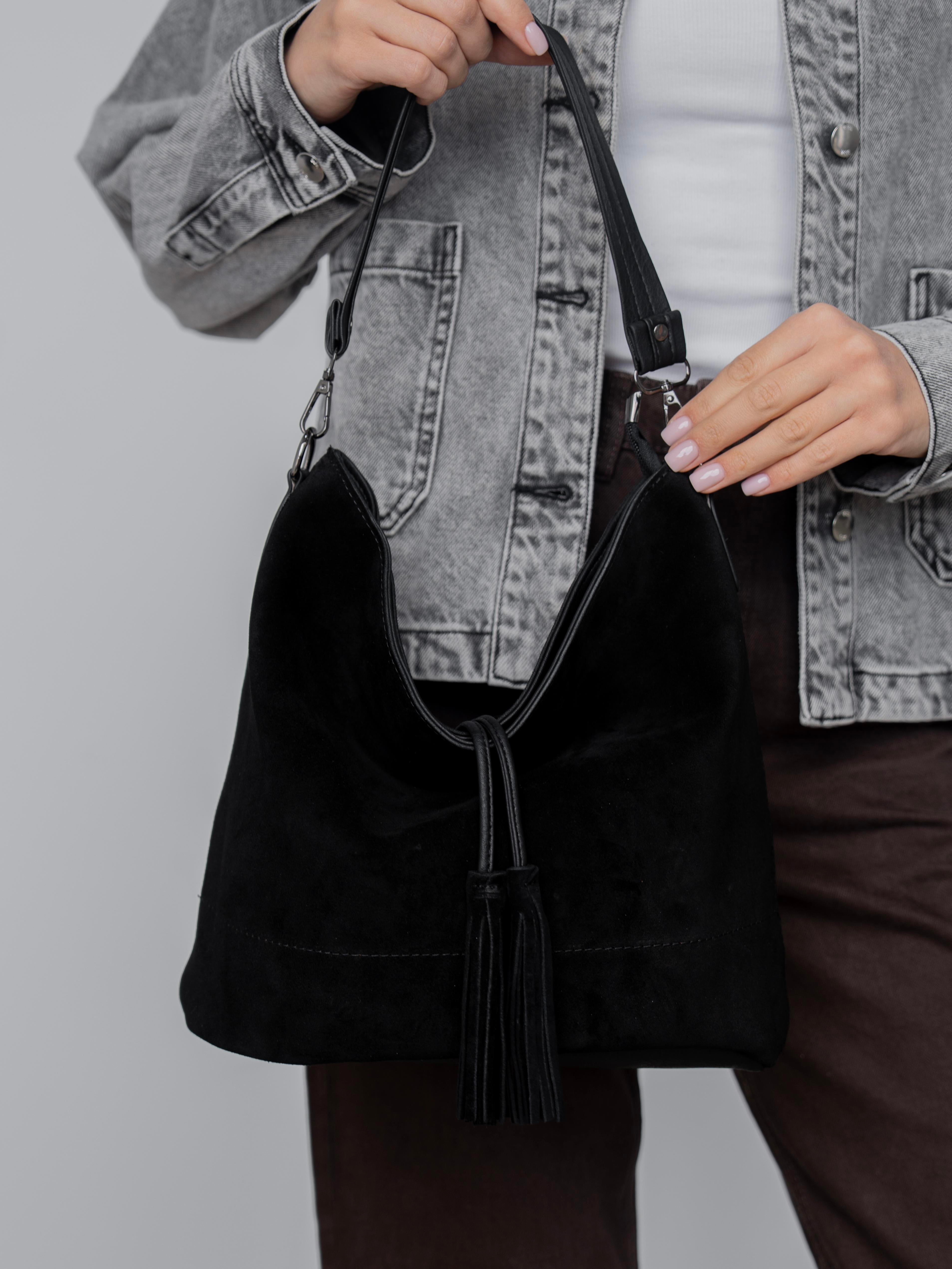 2371 Siyah Süet    Çanta