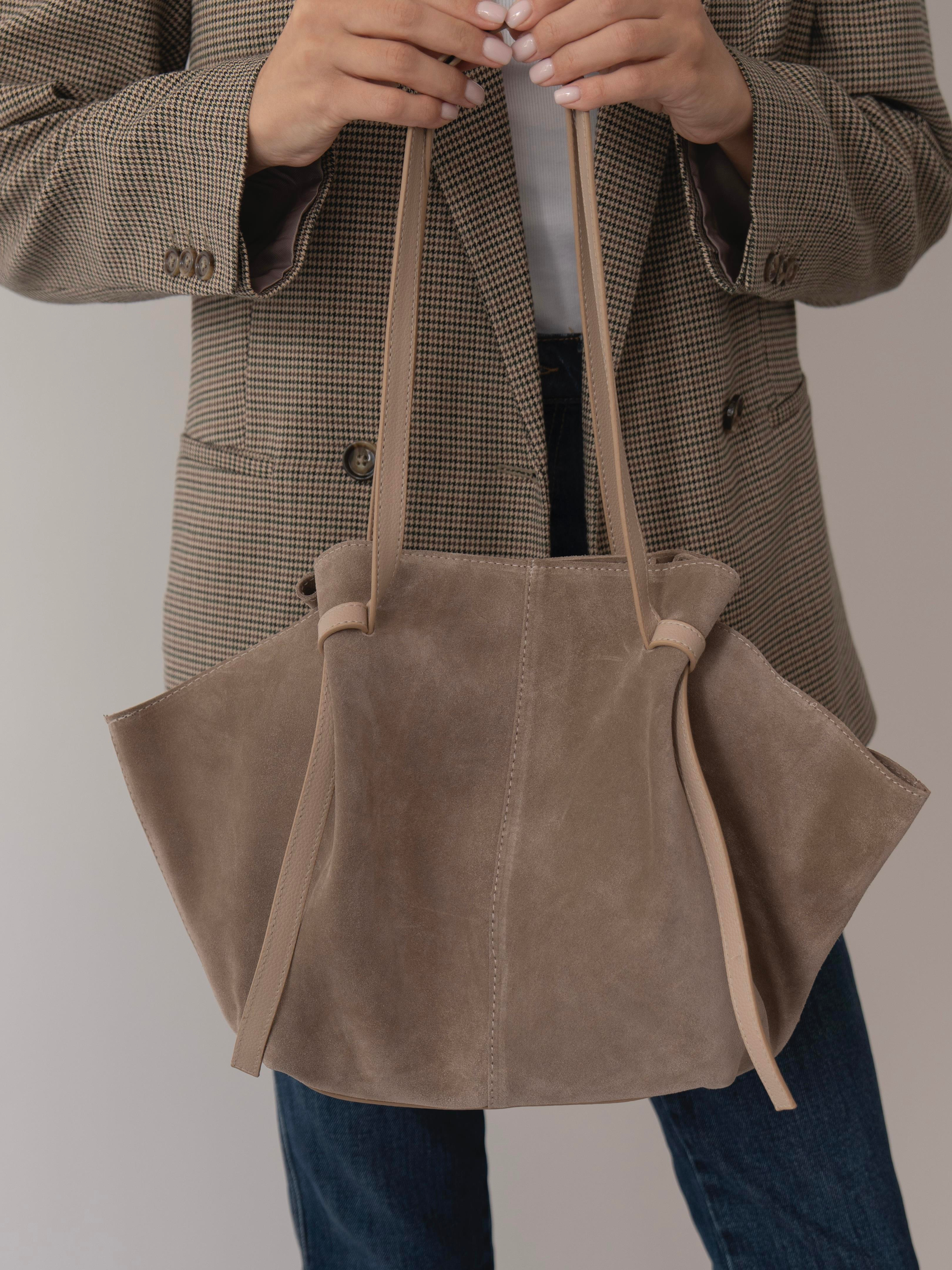 2949 Vizon Hakiki Süet Kadın Çanta