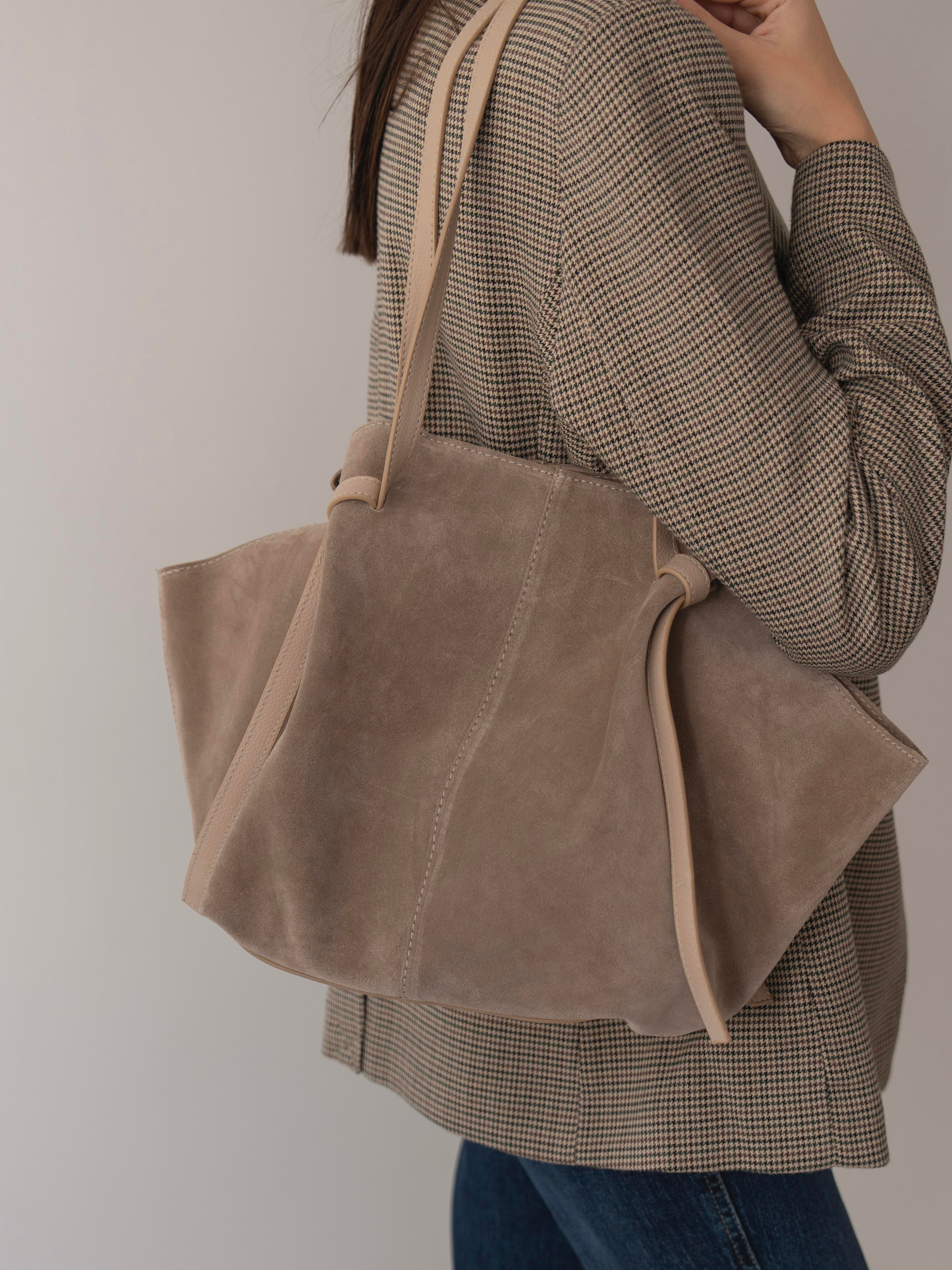 2949 Vizon Hakiki Süet Kadın Çanta