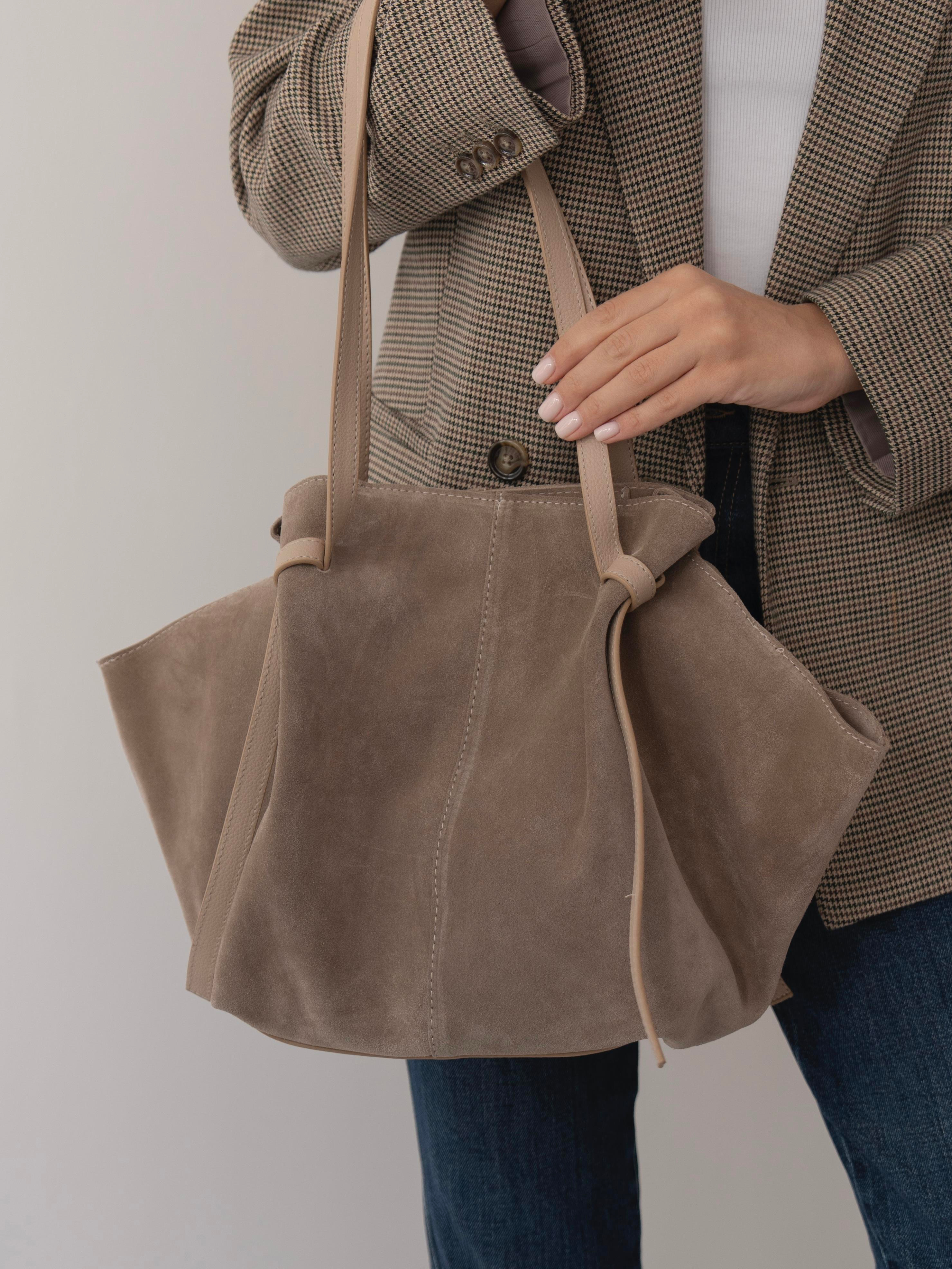 2949 Vizon Hakiki Süet Kadın Çanta