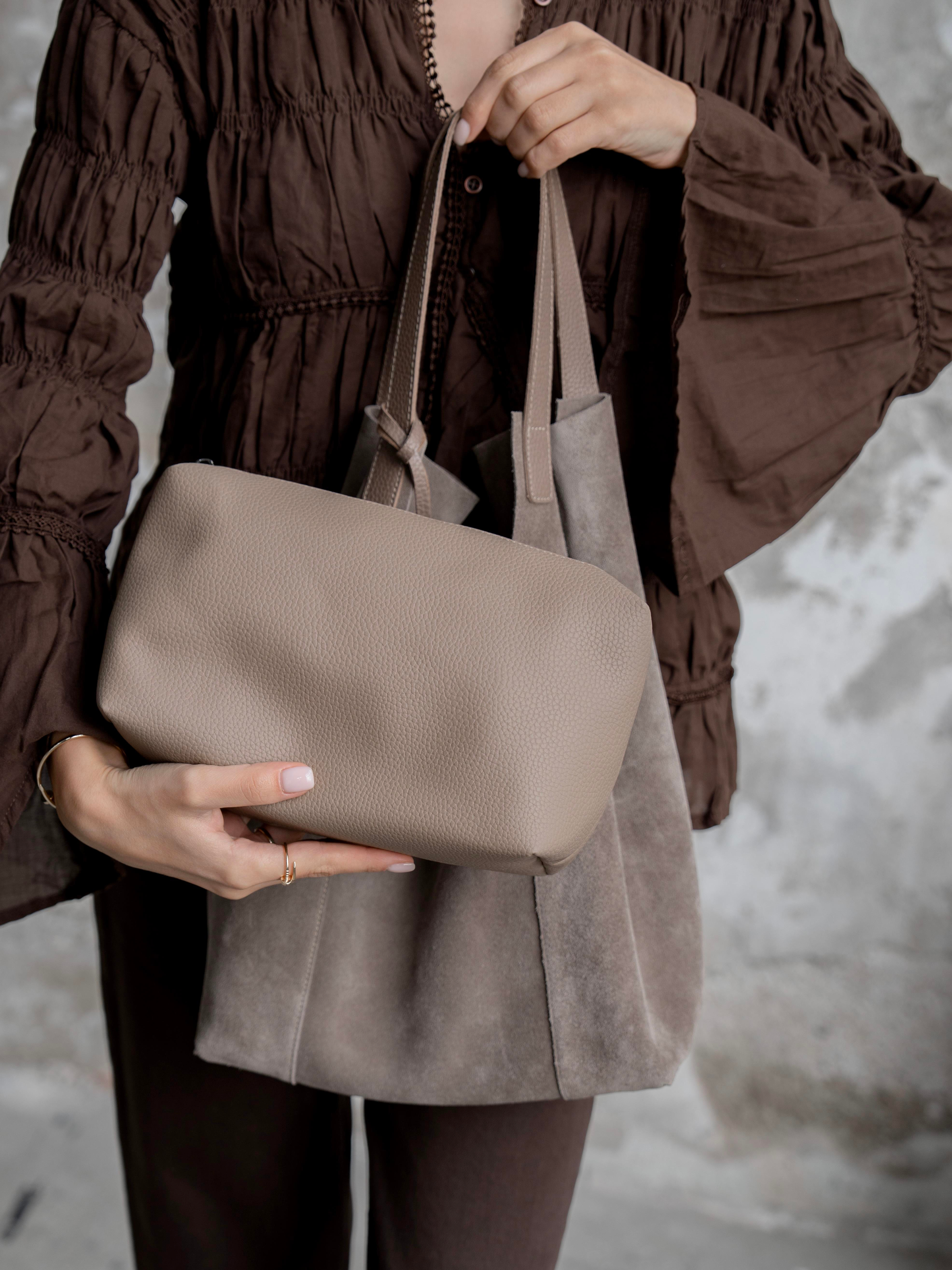 6414 Vizon Süet Hakiki Süet Kadın Çanta