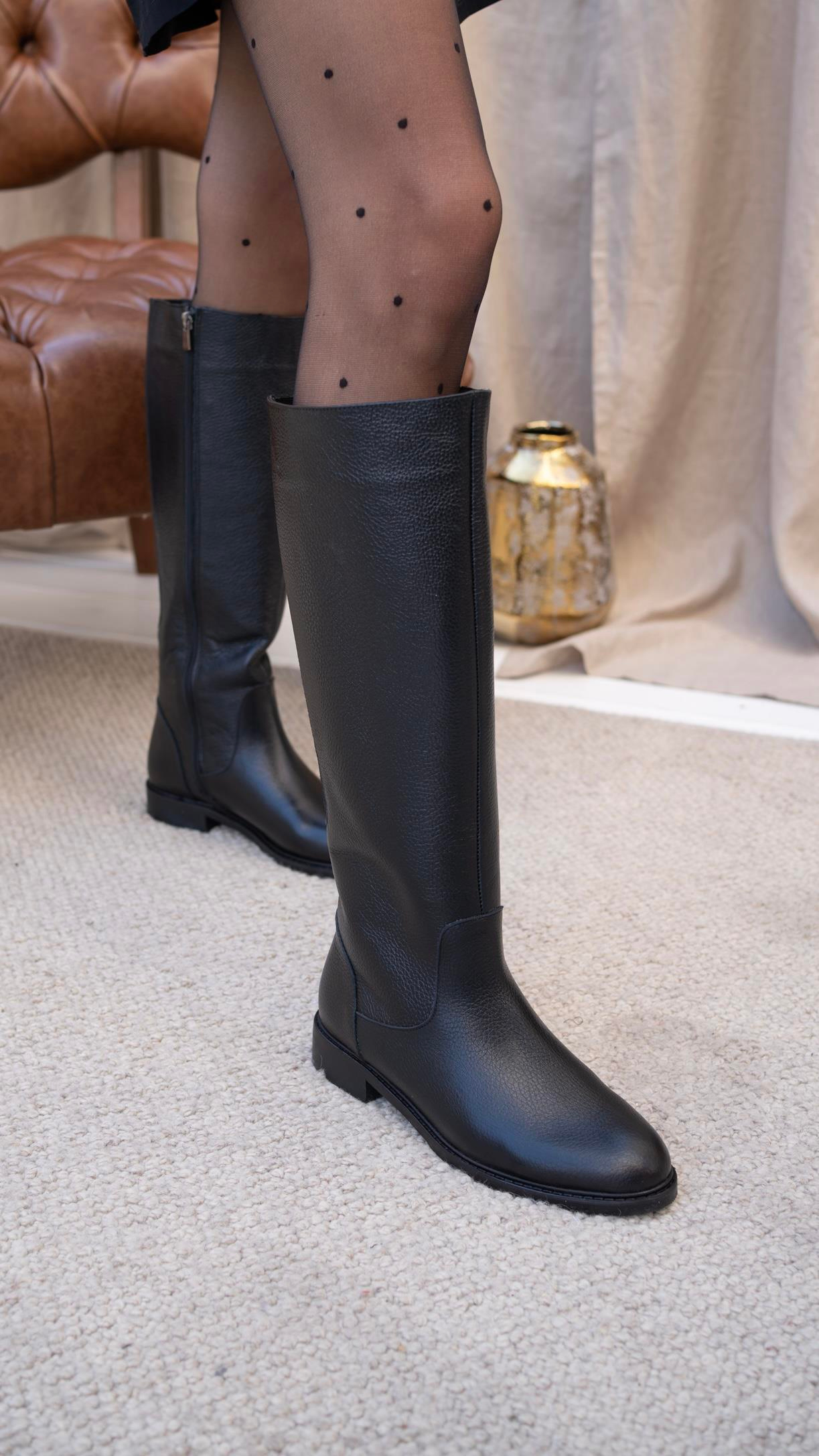 Adel Siyah Deri   Çizme