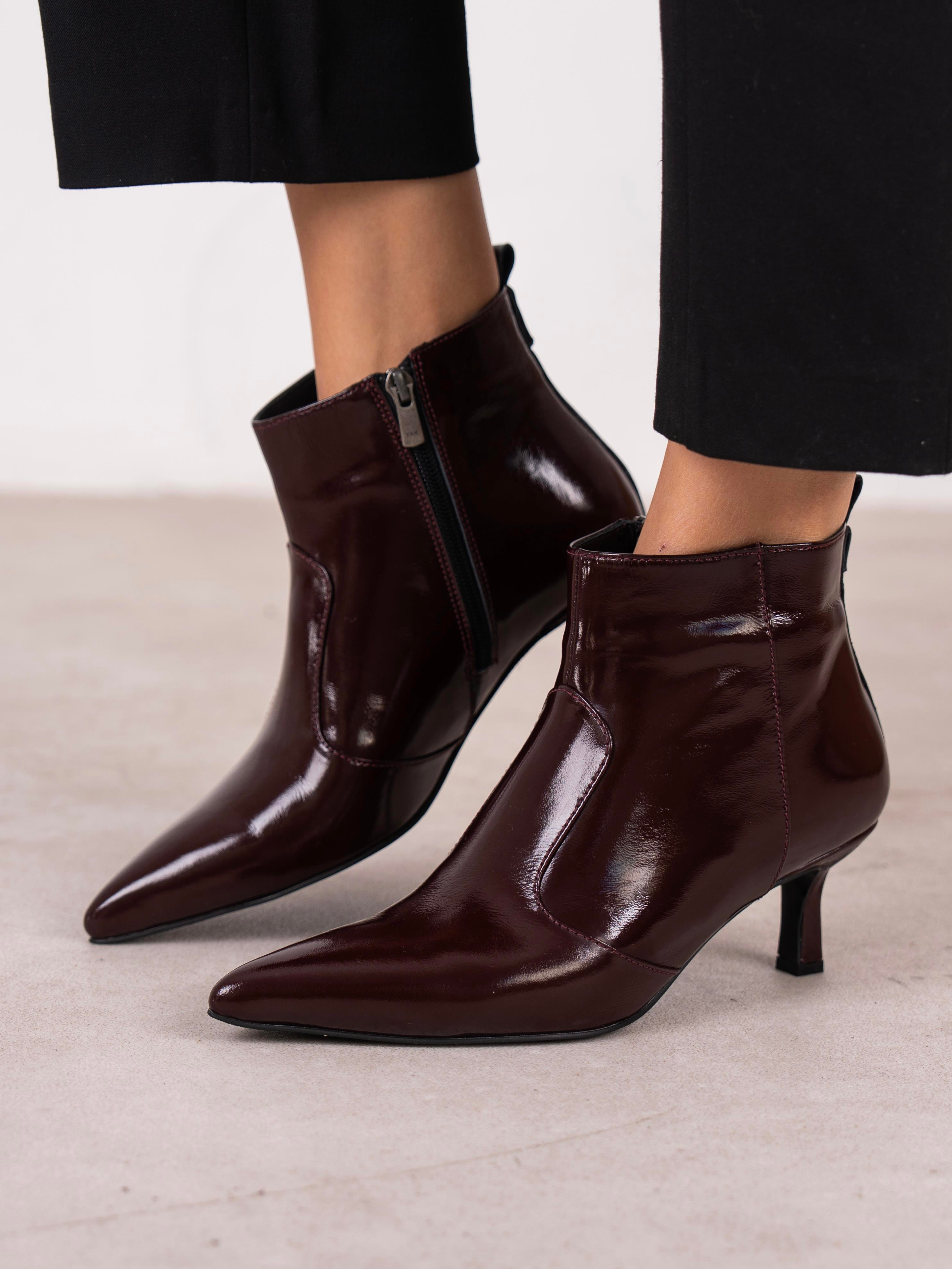 Akdor Bordo Rugan Hakiki Deri Kadın Bot