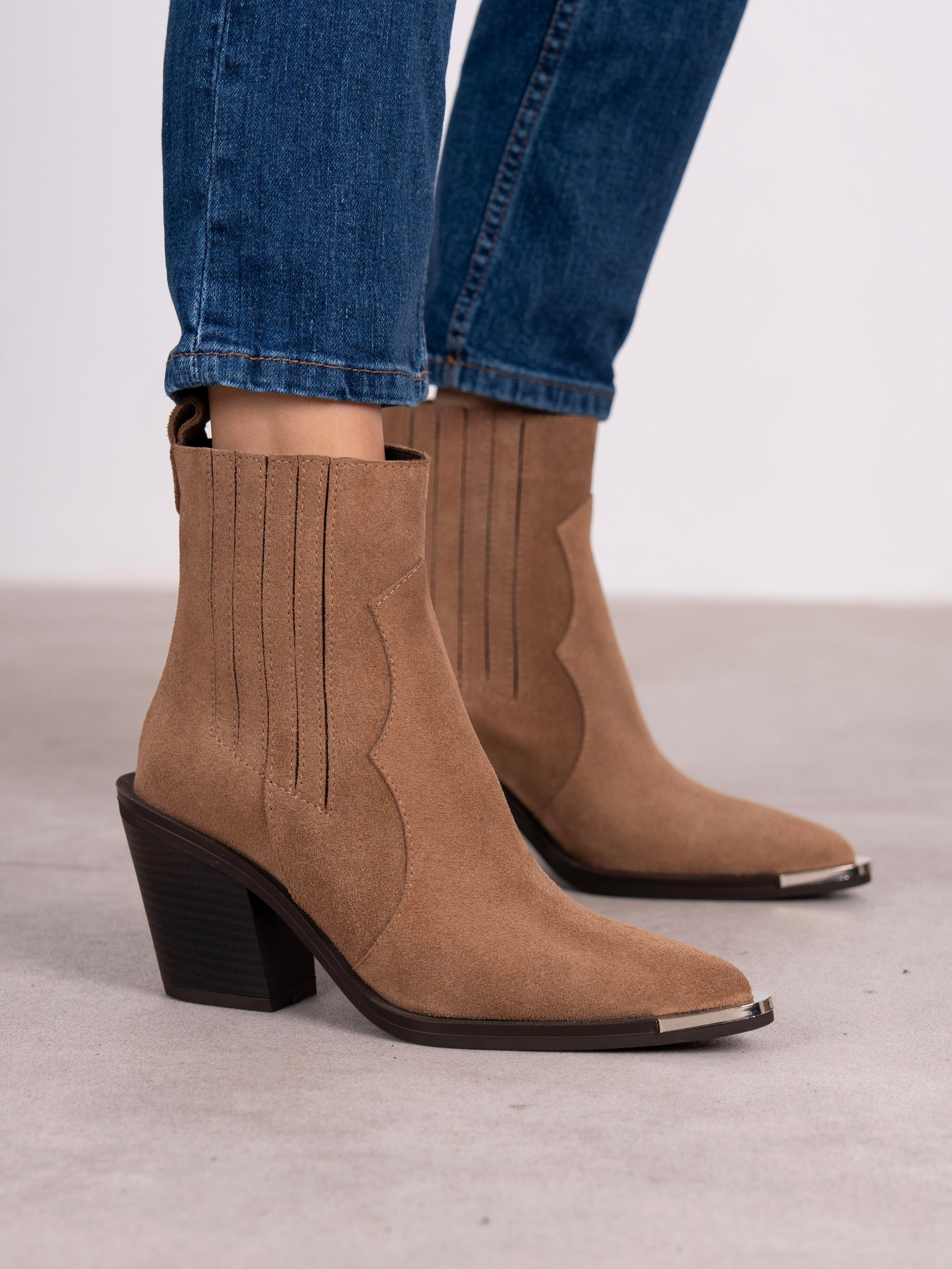 Asron Camel Süet Hakiki Deri Kadın Bot