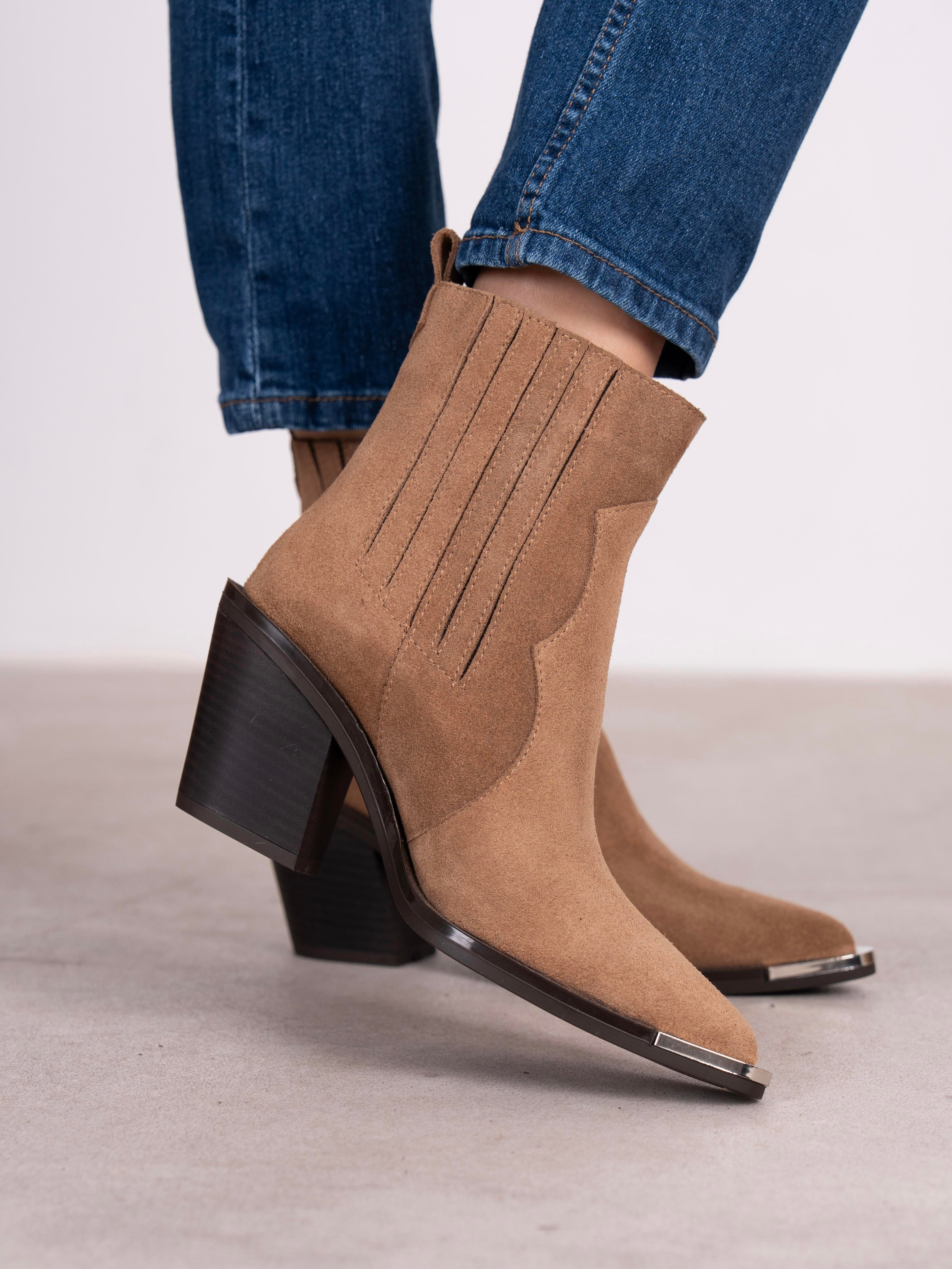 Asron Camel Süet Hakiki Deri Kadın Bot