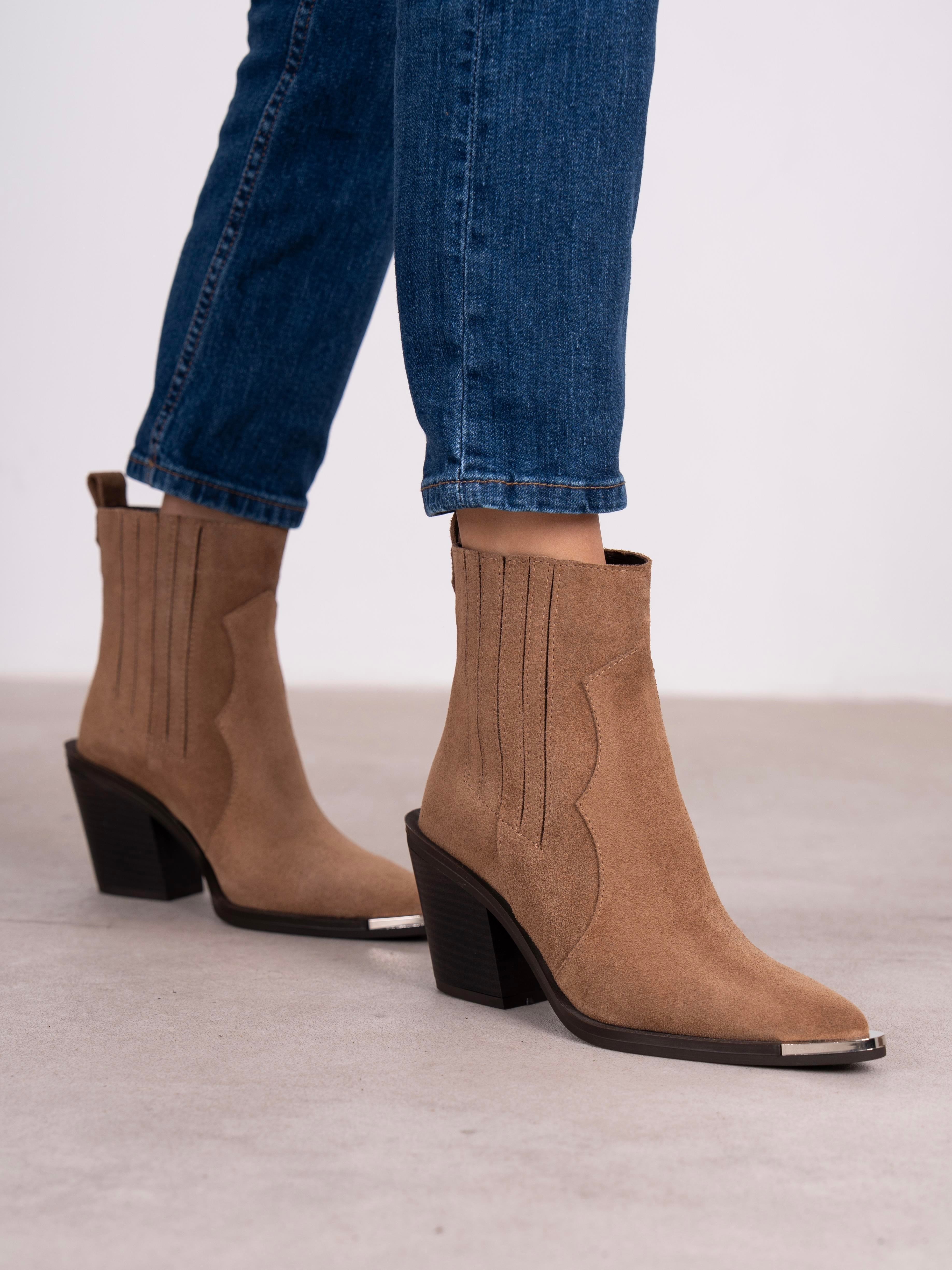 Asron Camel Süet Hakiki Deri Kadın Bot