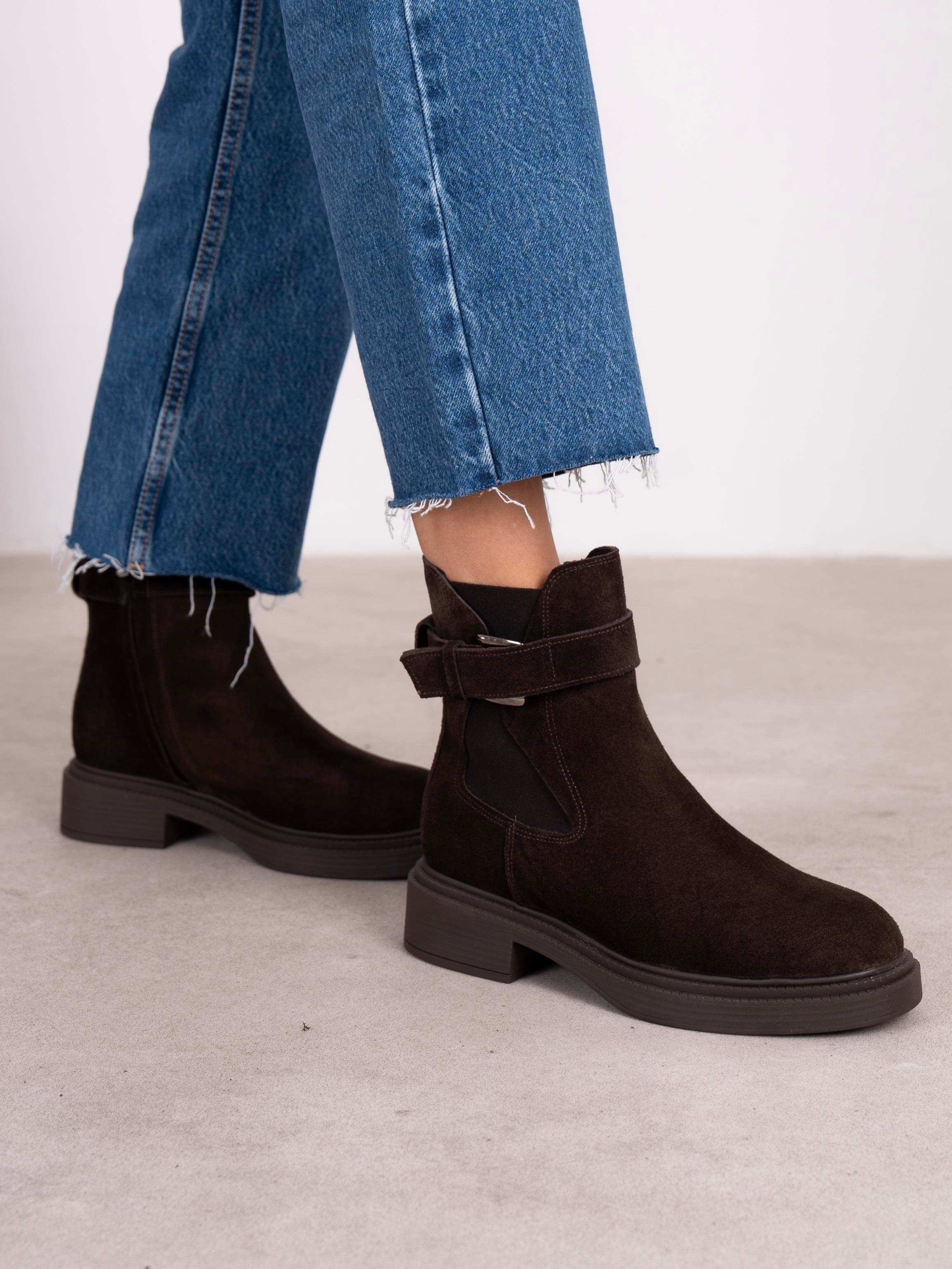 Blen Kahve Süet Hakiki Deri Kadın Bot