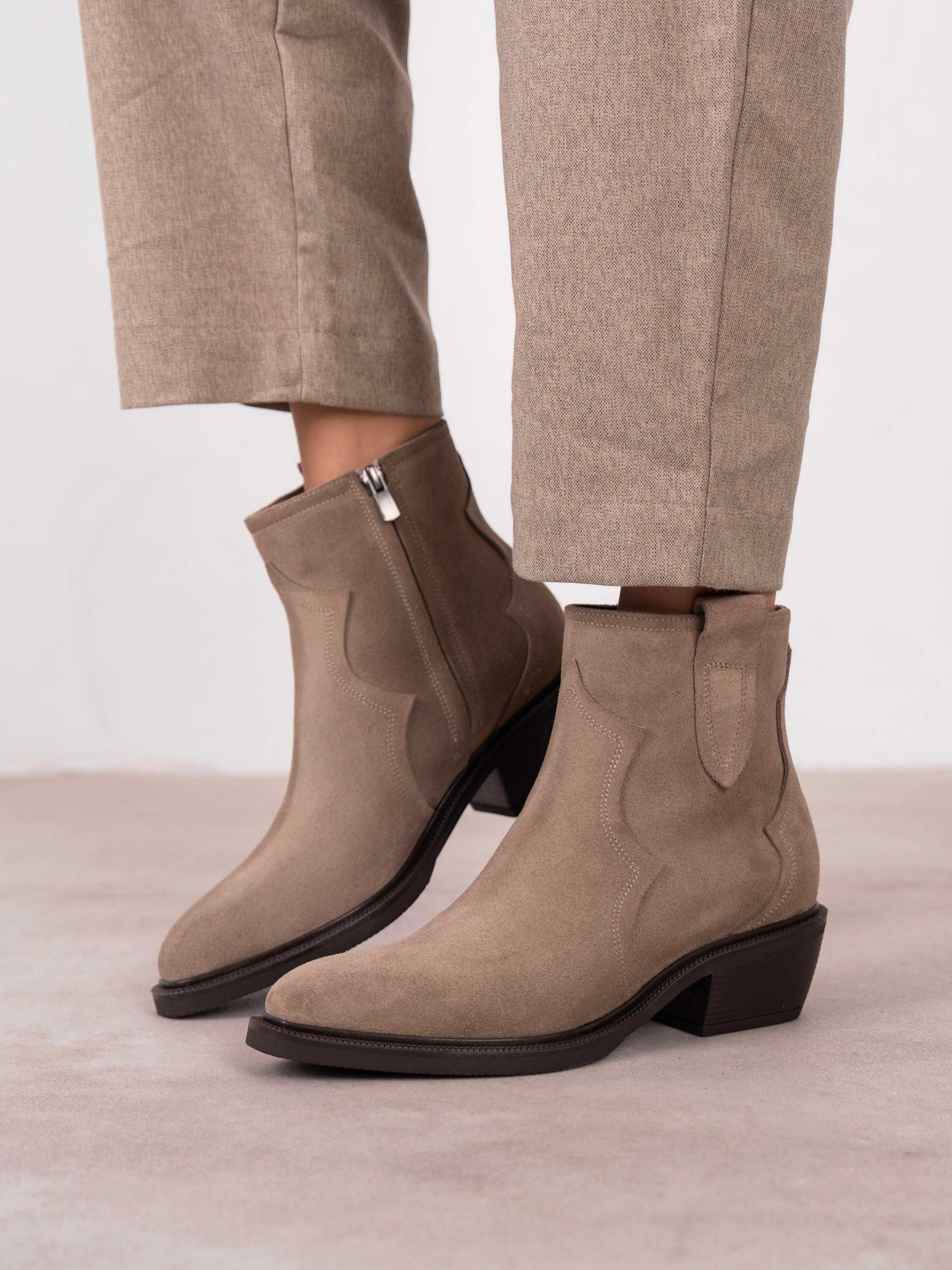 Estelle Vizon Süet Hakiki Deri Kadın Bot