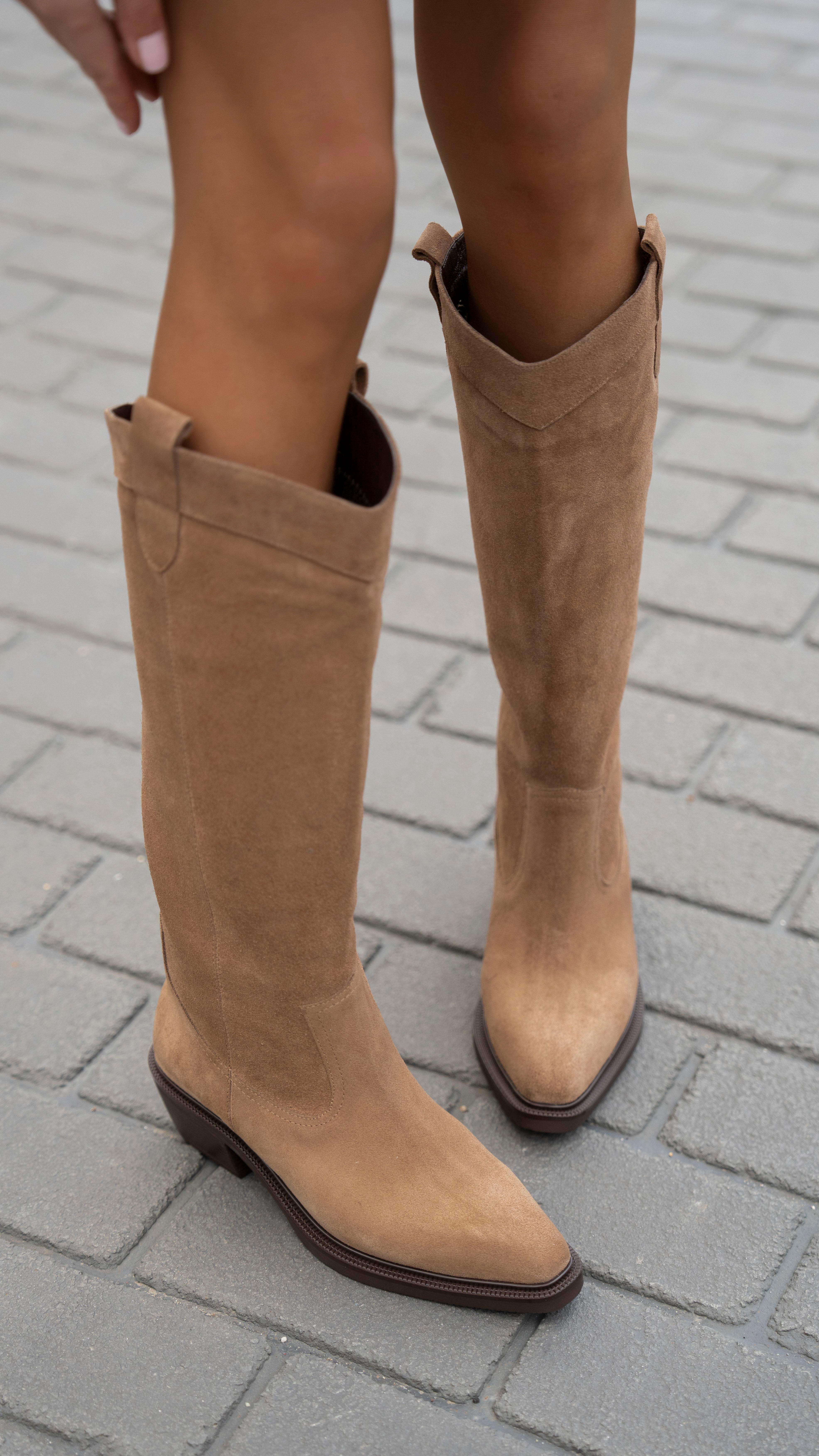 Fonseca Camel Süet   Hakiki Deri   Çizme