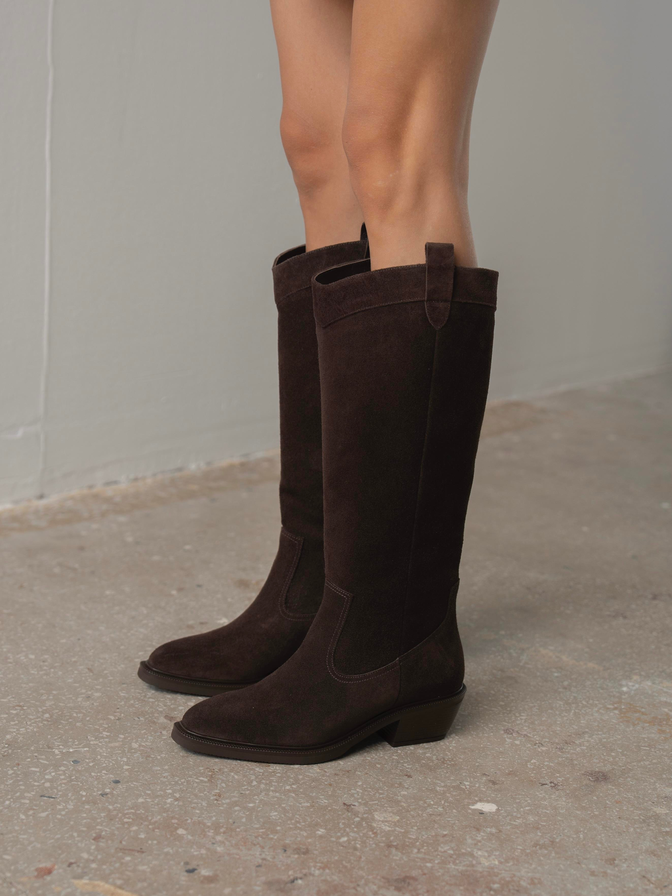 Fonseca Kahve Süet   Hakiki Deri   Çizme