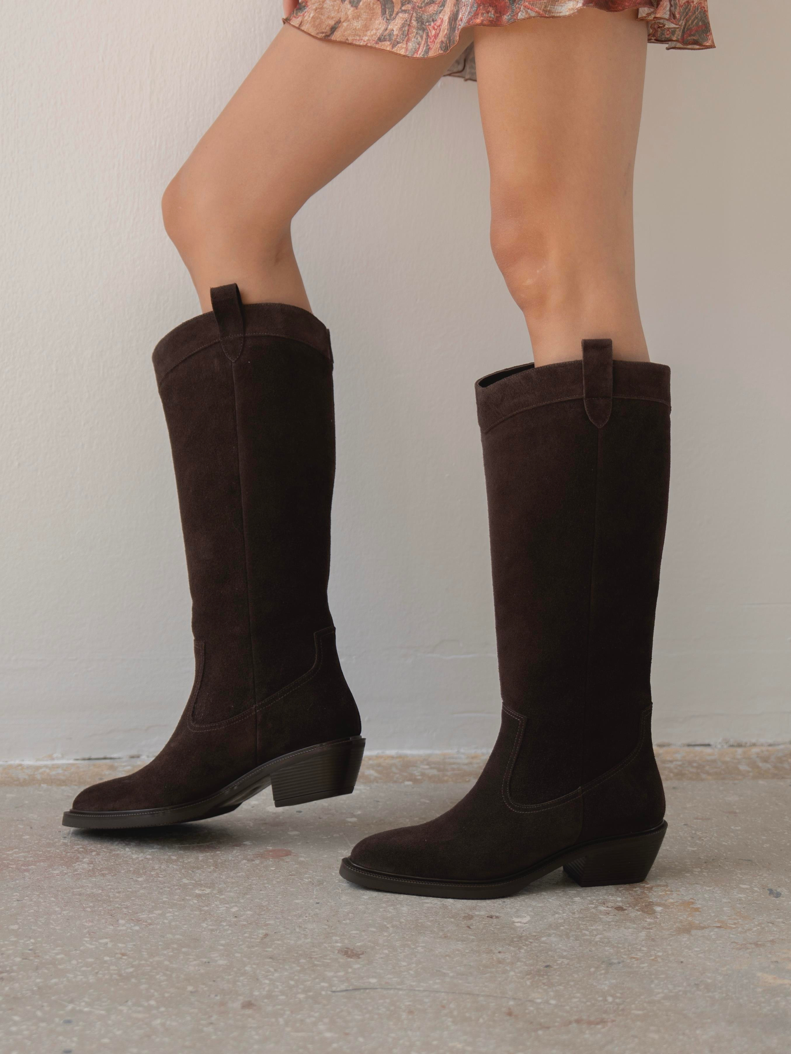 Fonseca Kahve Süet   Hakiki Deri   Çizme