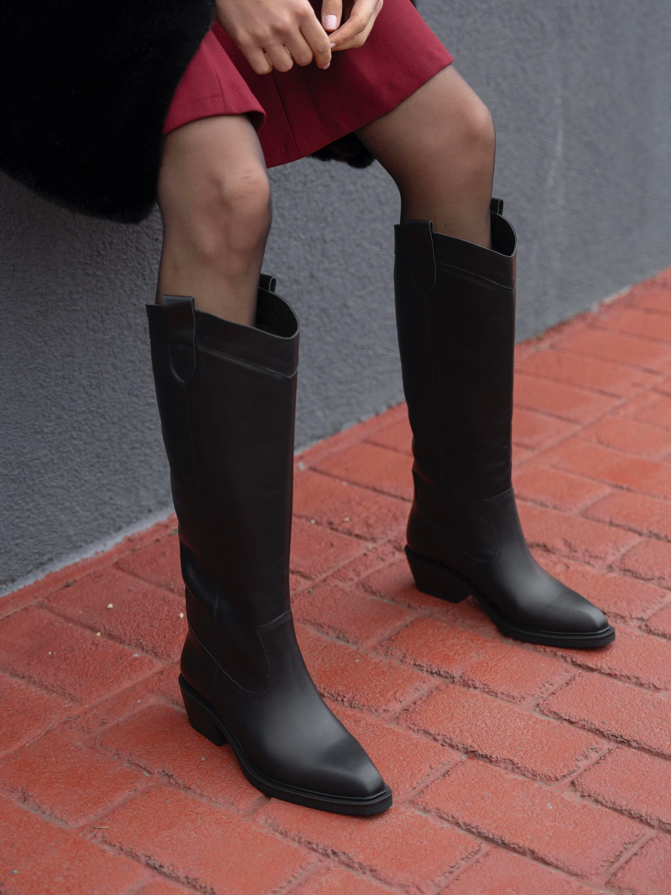 Fonseca Siyah   Hakiki Deri   Çizme