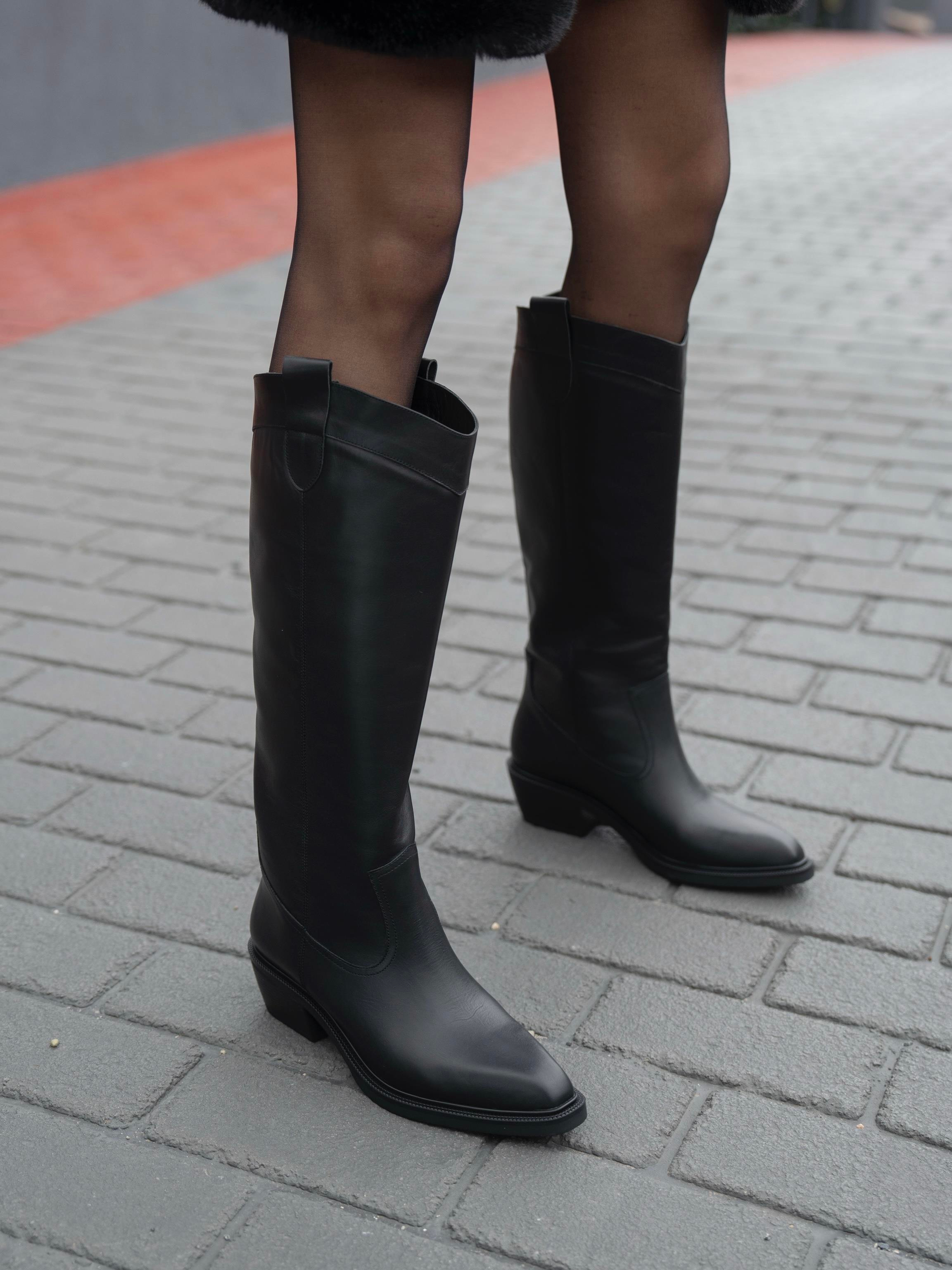 Fonseca Siyah   Hakiki Deri   Çizme