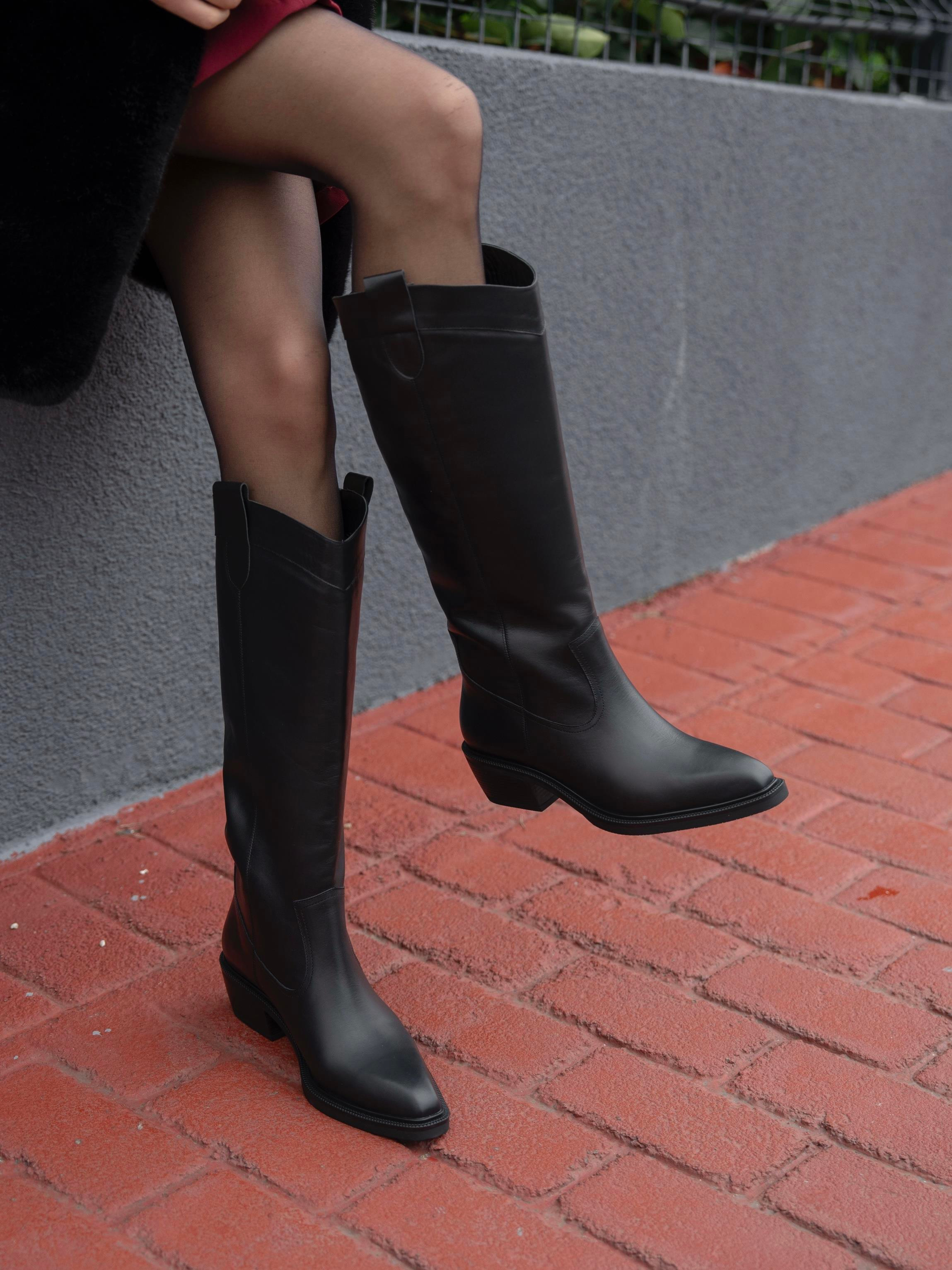 Fonseca Siyah   Hakiki Deri   Çizme