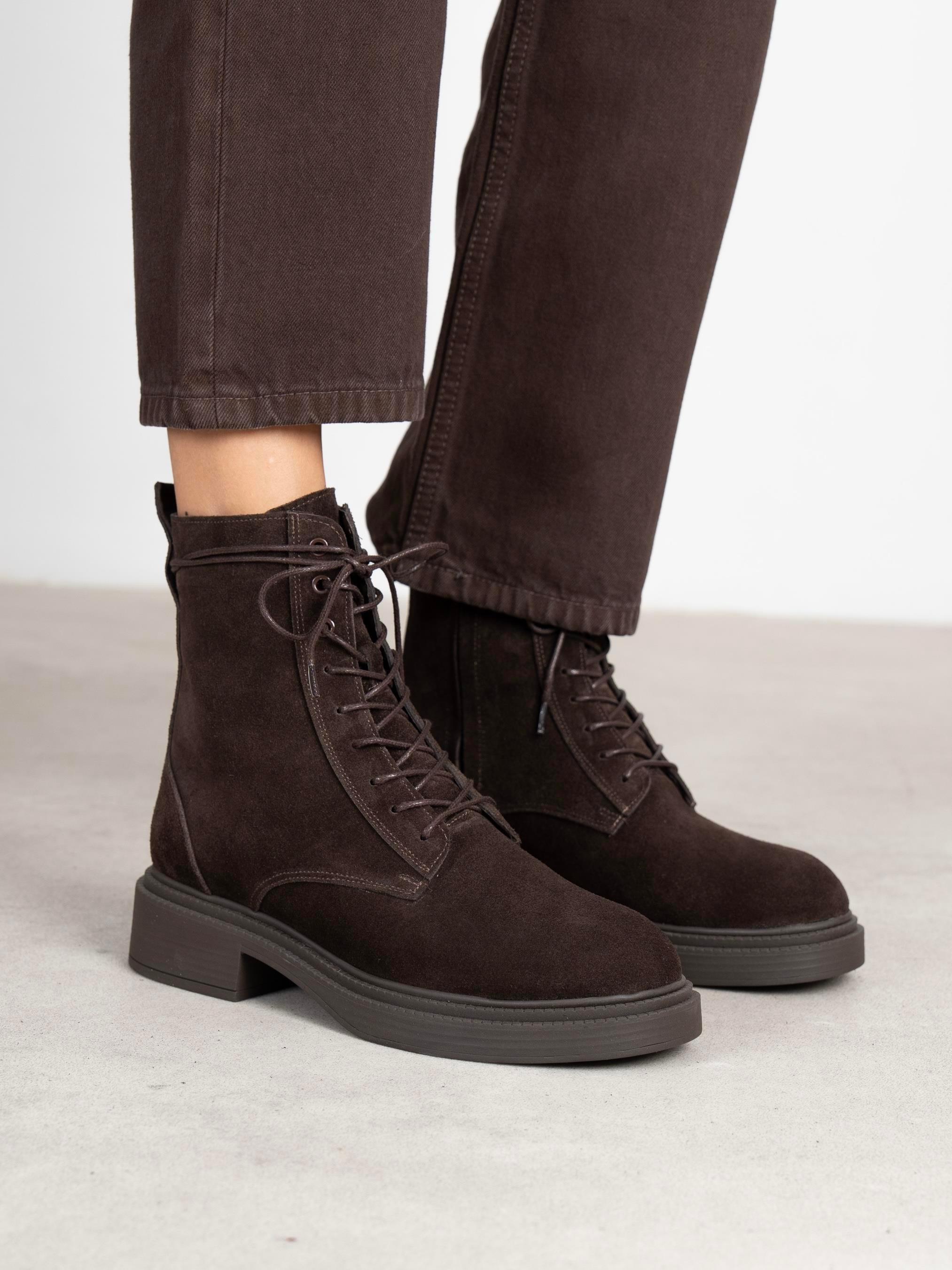 Fynar Kahve Süet Hakiki Deri Kadın Bot