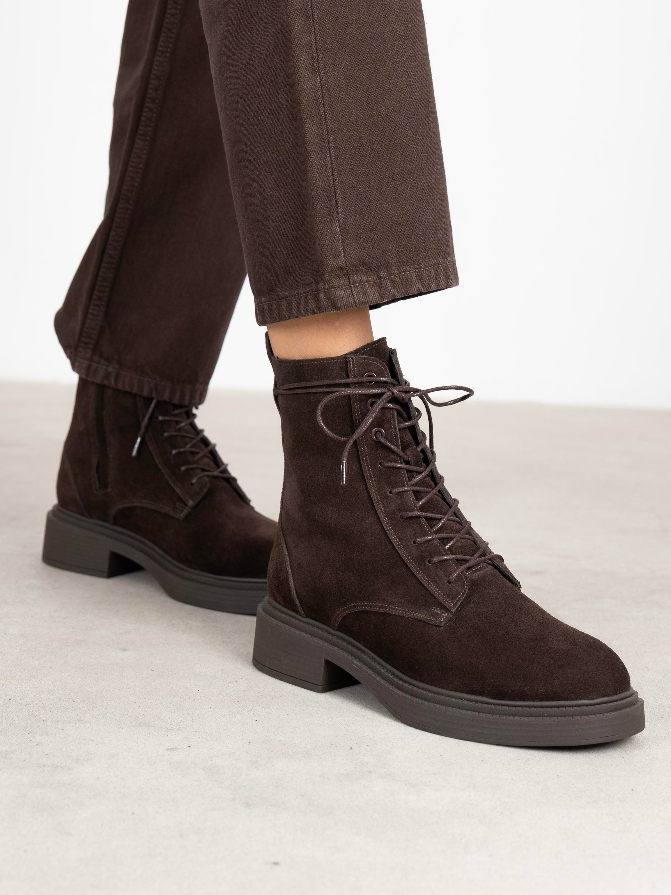 Fynar Kahve Süet Hakiki Deri Kadın Bot