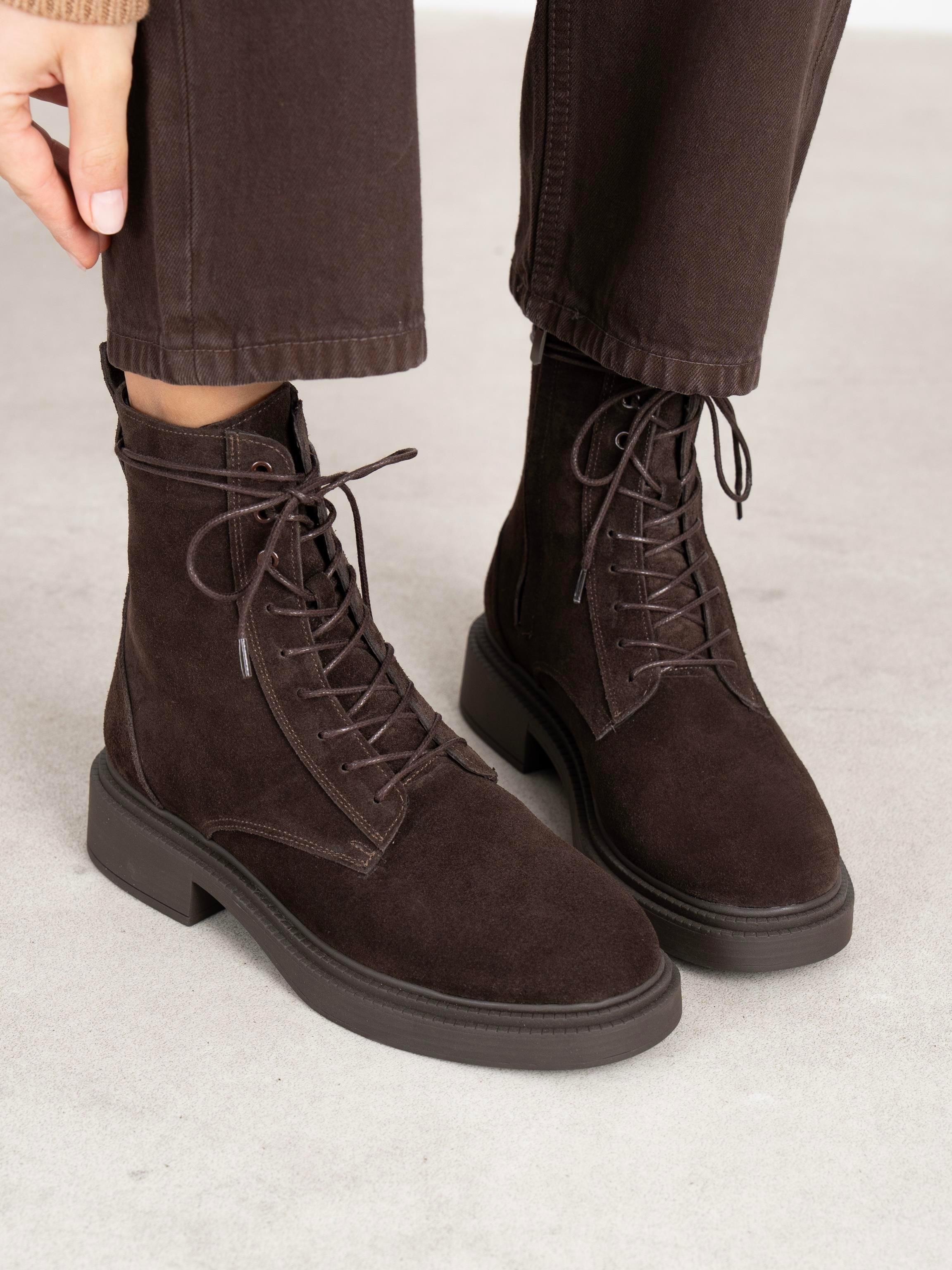 Fynar Kahve Süet Hakiki Deri Kadın Bot