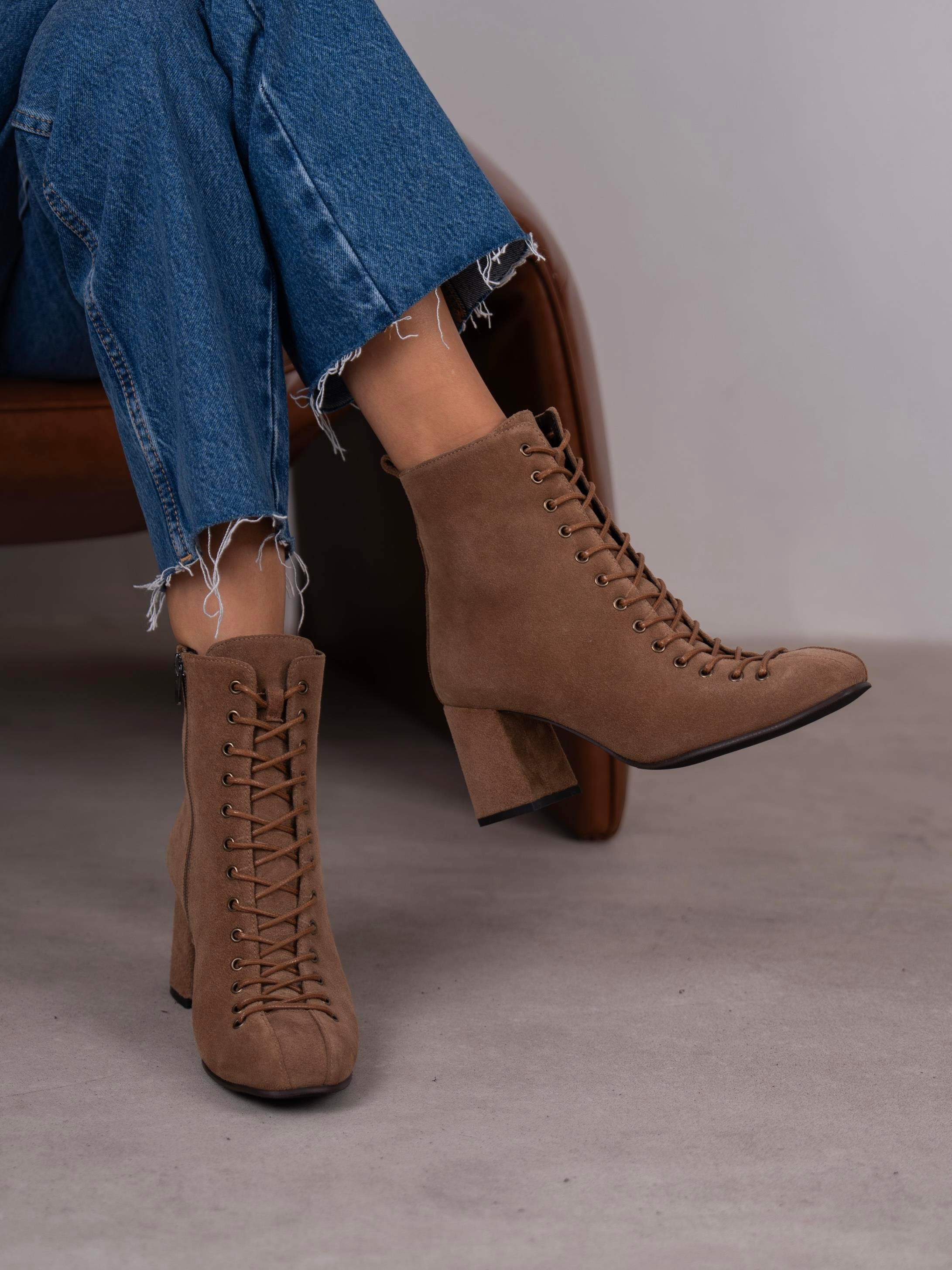 Gigi Camel Süet Hakiki Deri  Bot