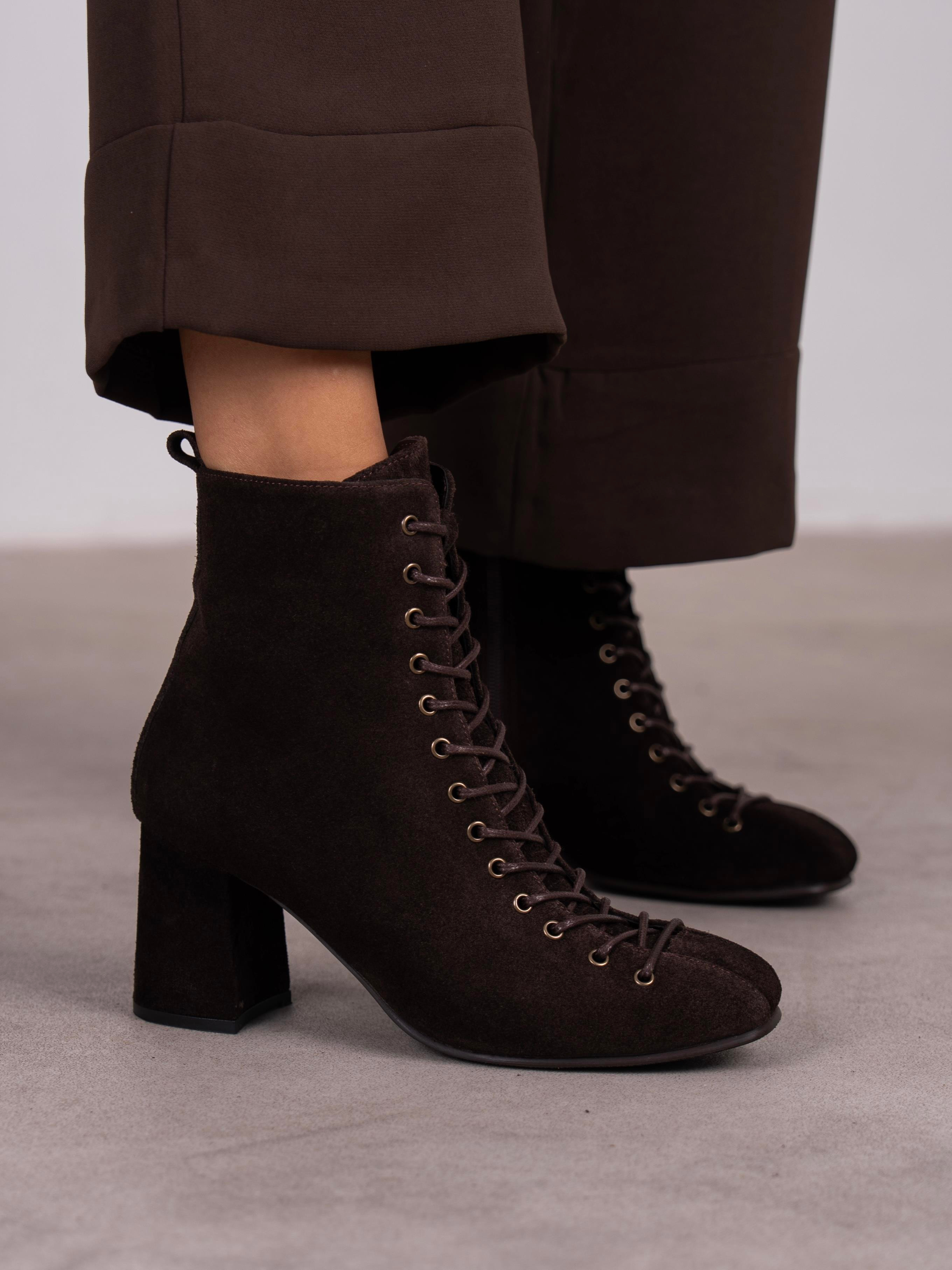 Gigi Kahve Süet Hakiki Deri  Bot