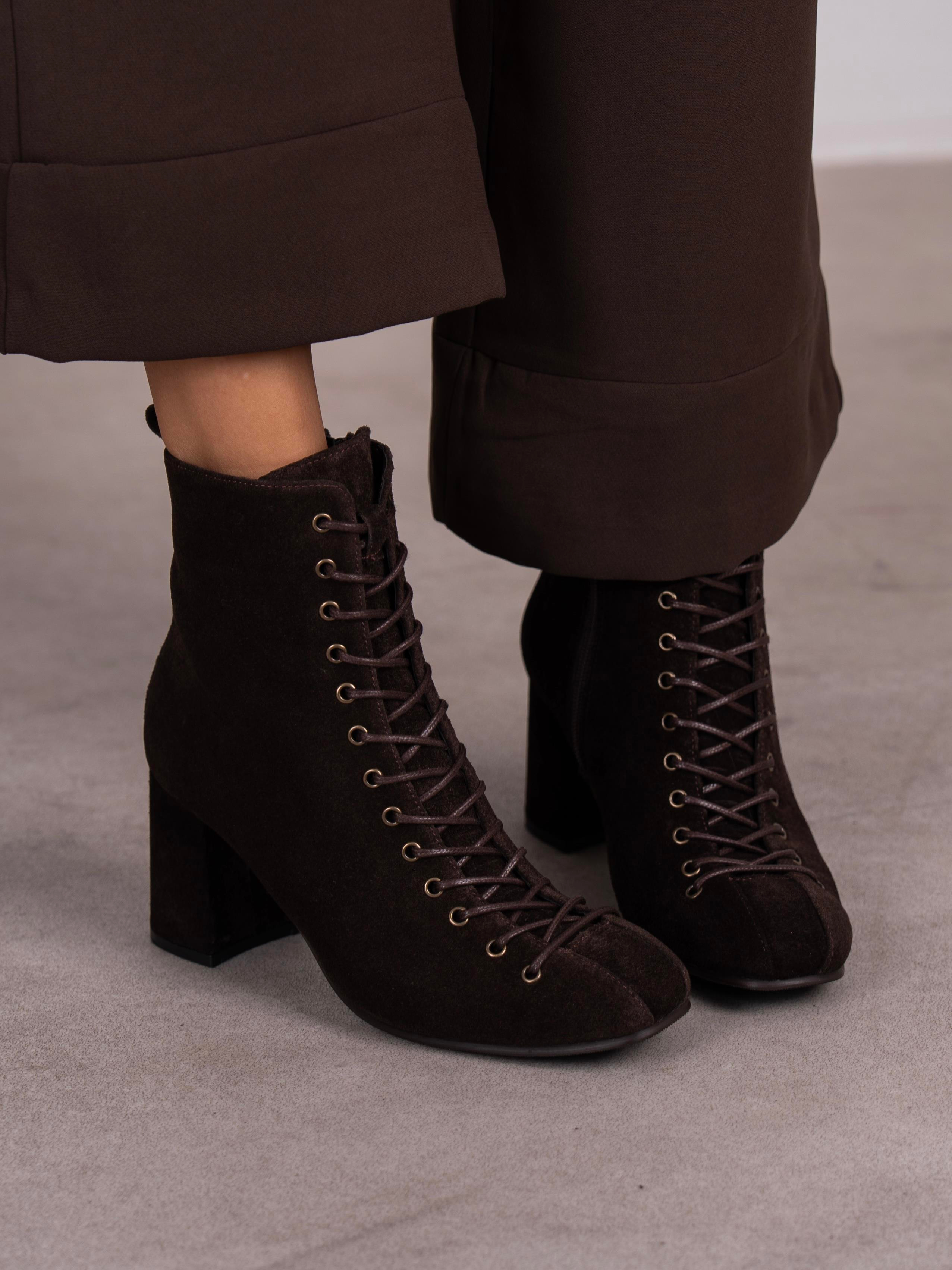 Gigi Kahve Süet Hakiki Deri  Bot