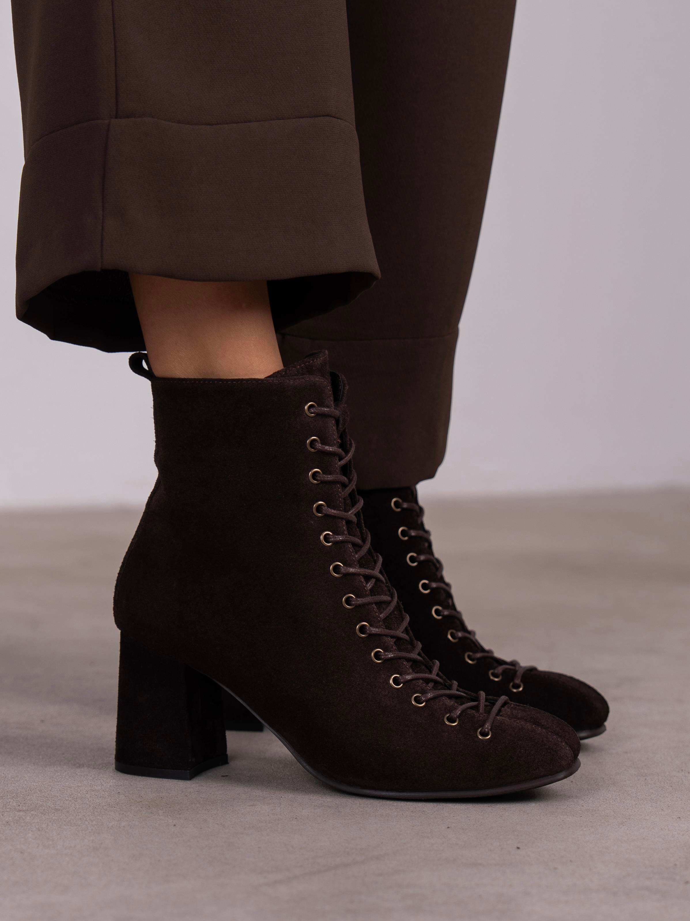 Gigi Kahve Süet Hakiki Deri  Bot