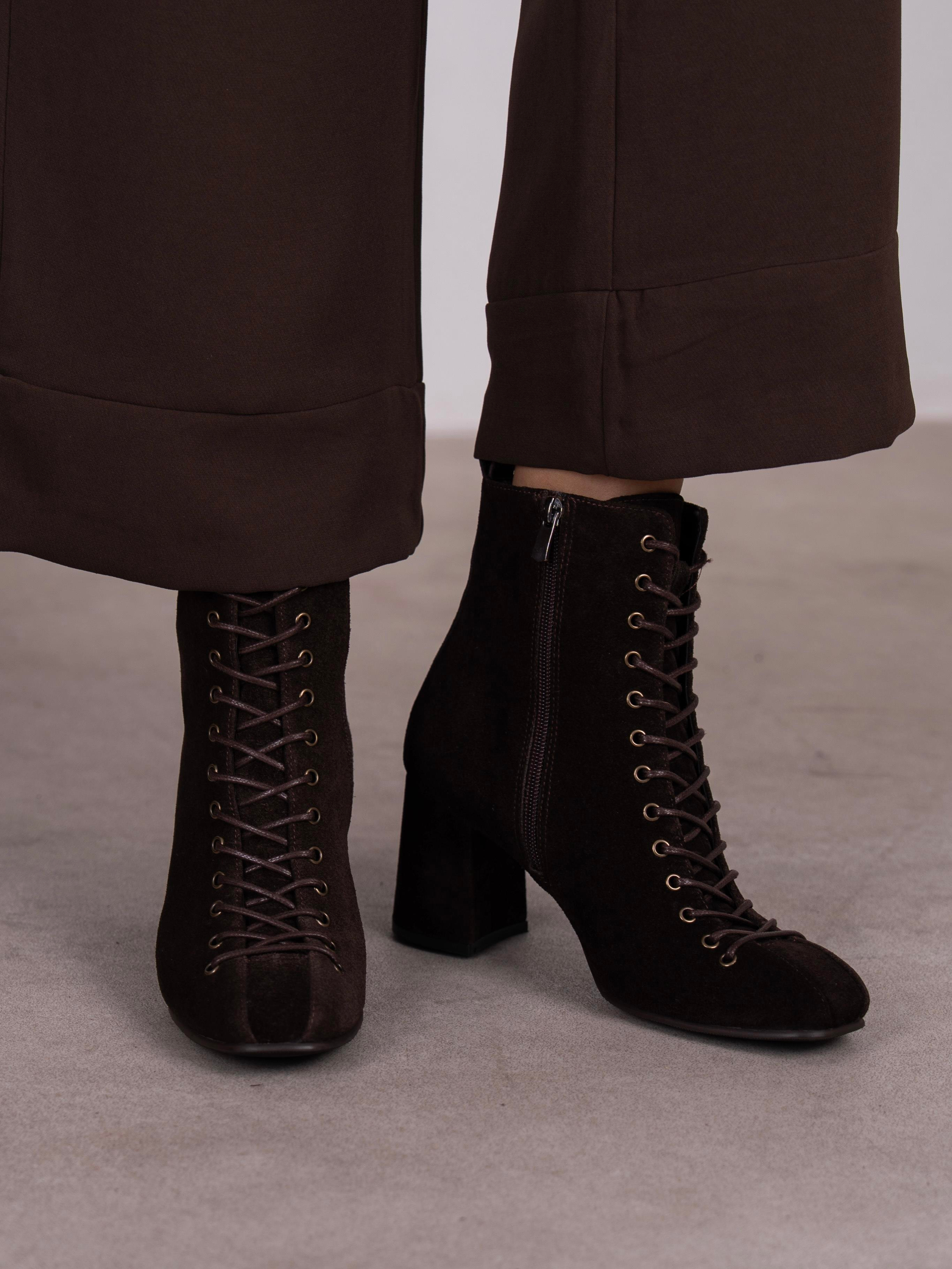 Gigi Kahve Süet Hakiki Deri  Bot