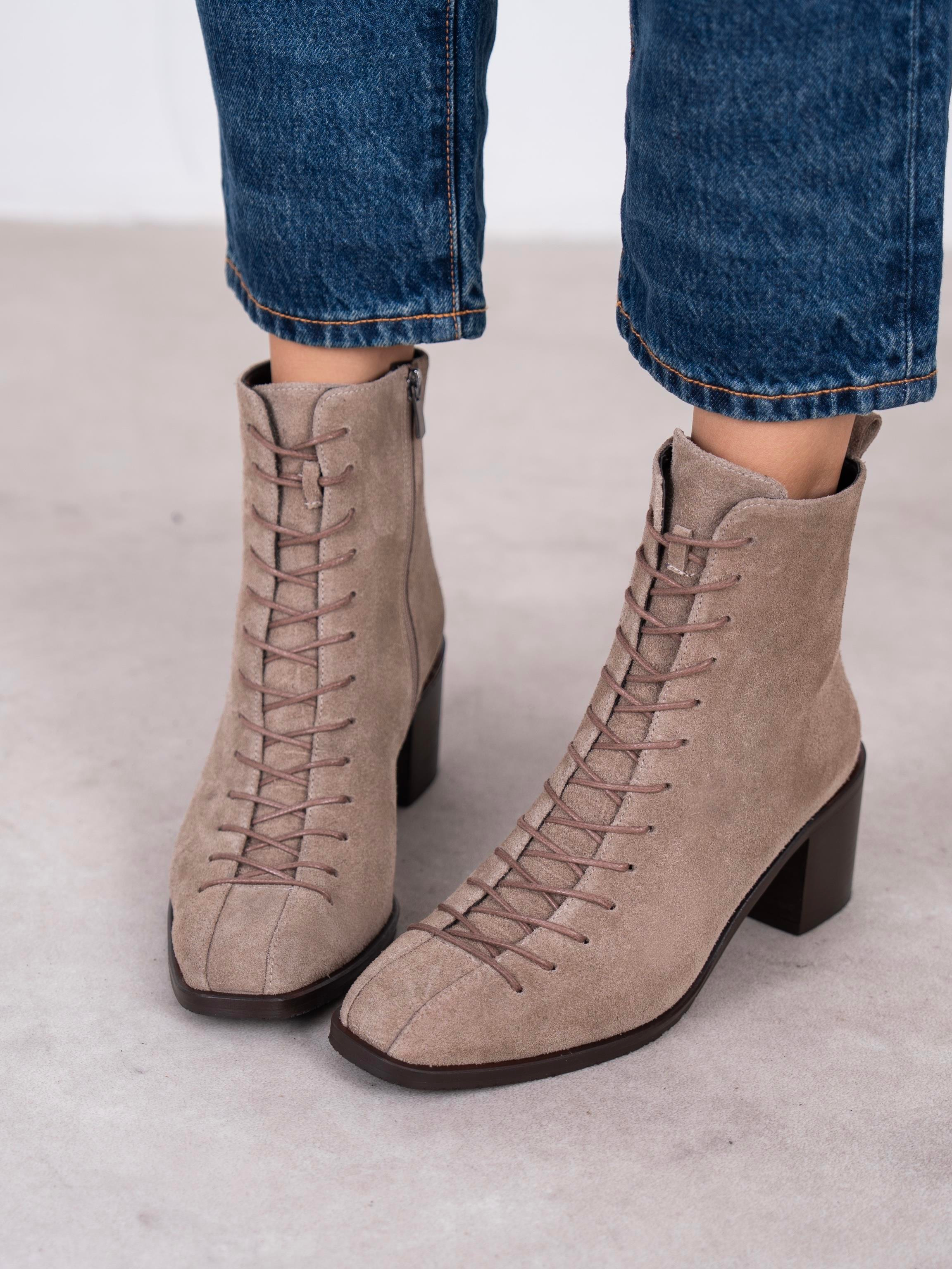 Hensy Vizon Süet Hakiki Deri Kadın Bot