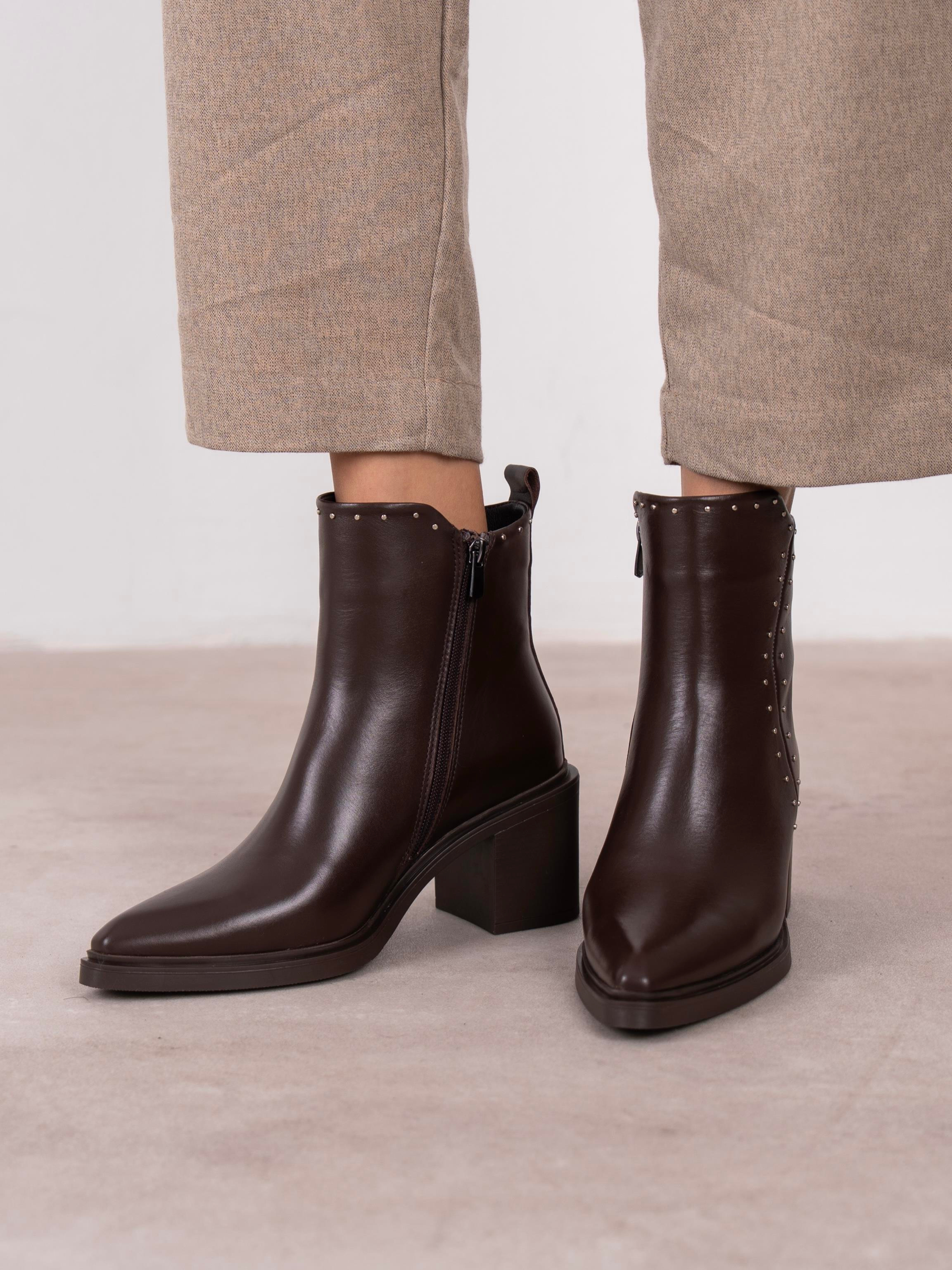 Hera Kahve Hakiki Deri Kadın Bot