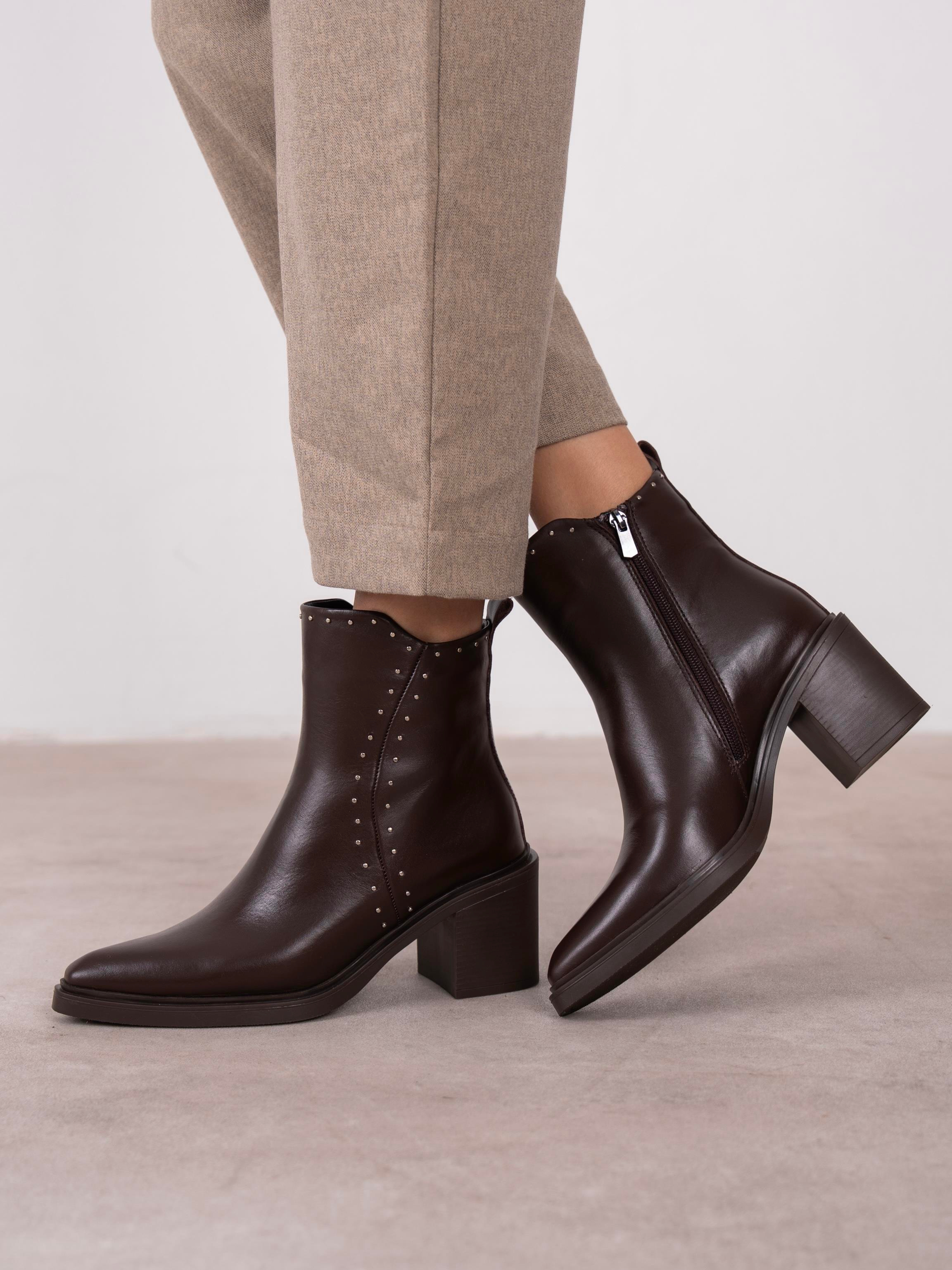 Hera Kahve Hakiki Deri Kadın Bot