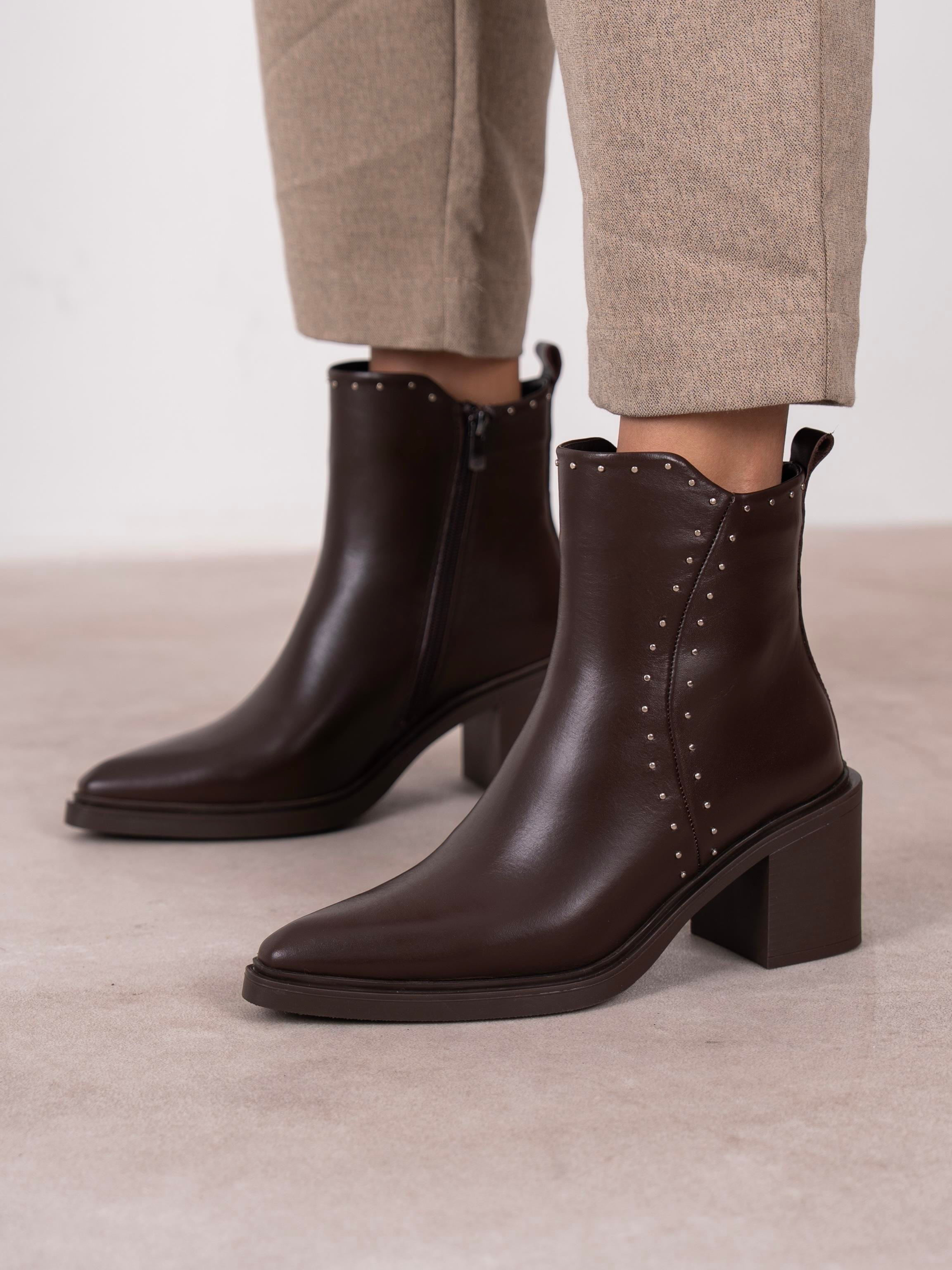 Hera Kahve Hakiki Deri Kadın Bot