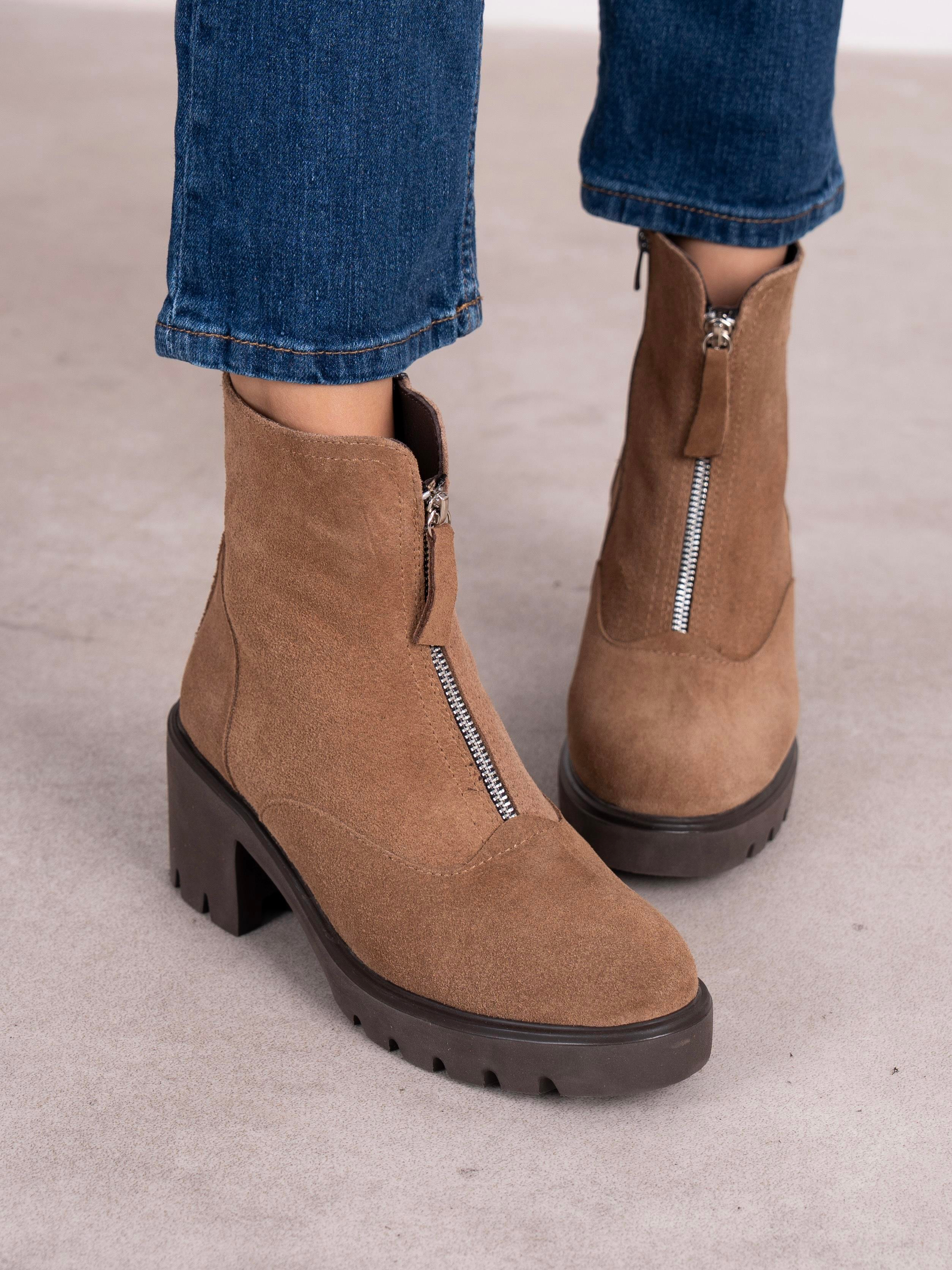 Kristina Camel Süet Hakiki Deri Kadın Bot