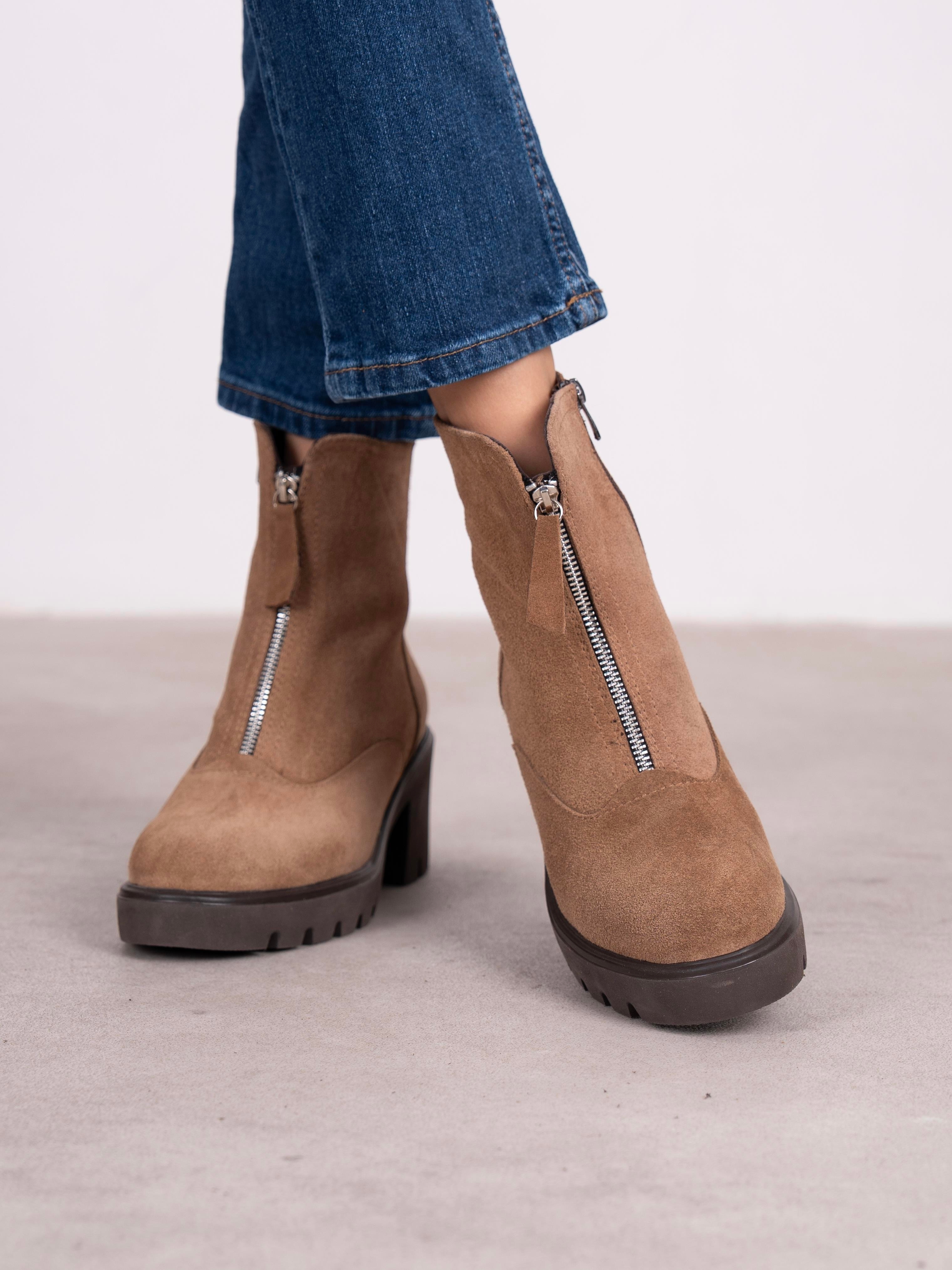 Kristina Camel Süet Hakiki Deri Kadın Bot