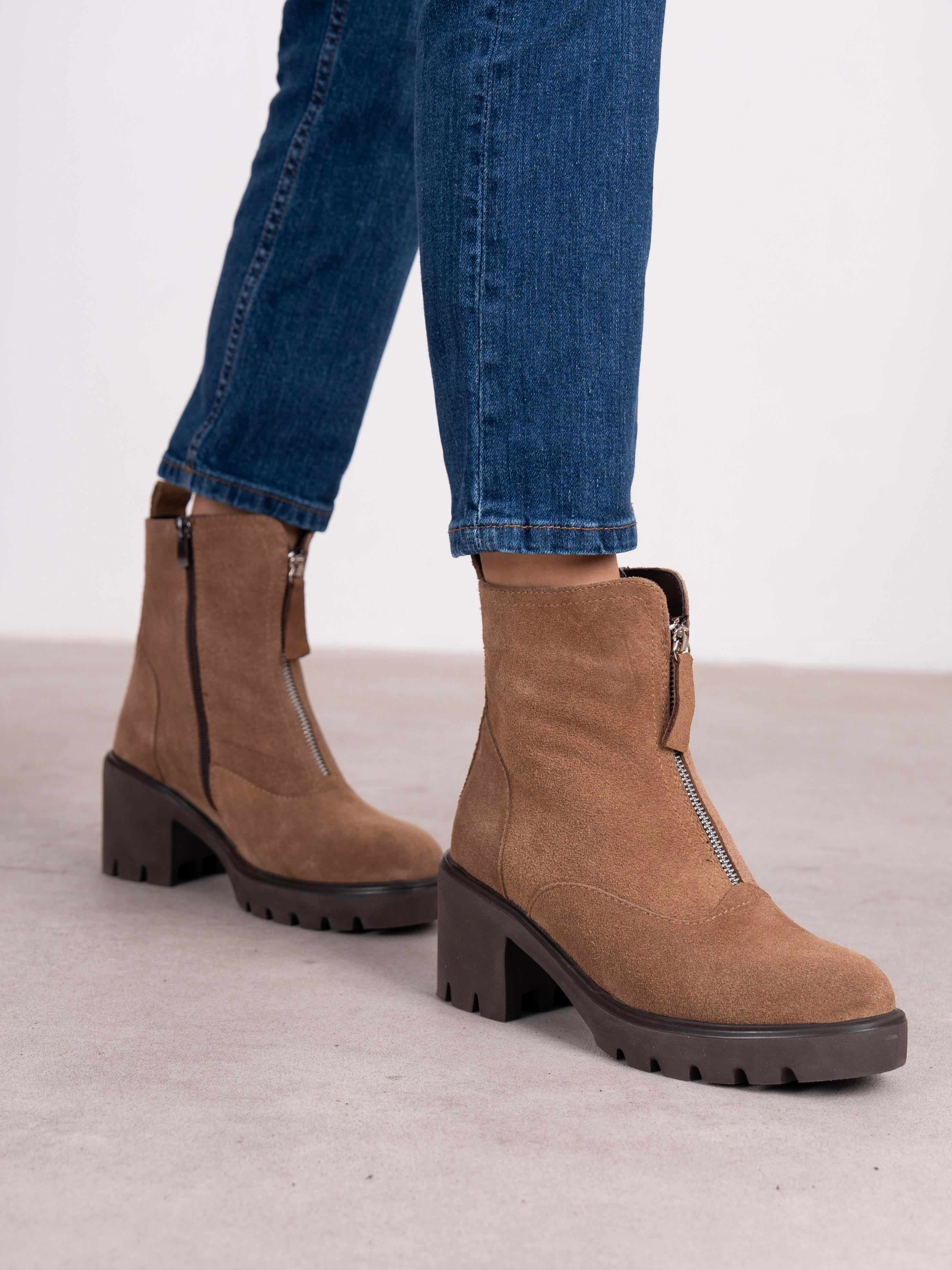 Kristina Camel Süet Hakiki Deri Kadın Bot