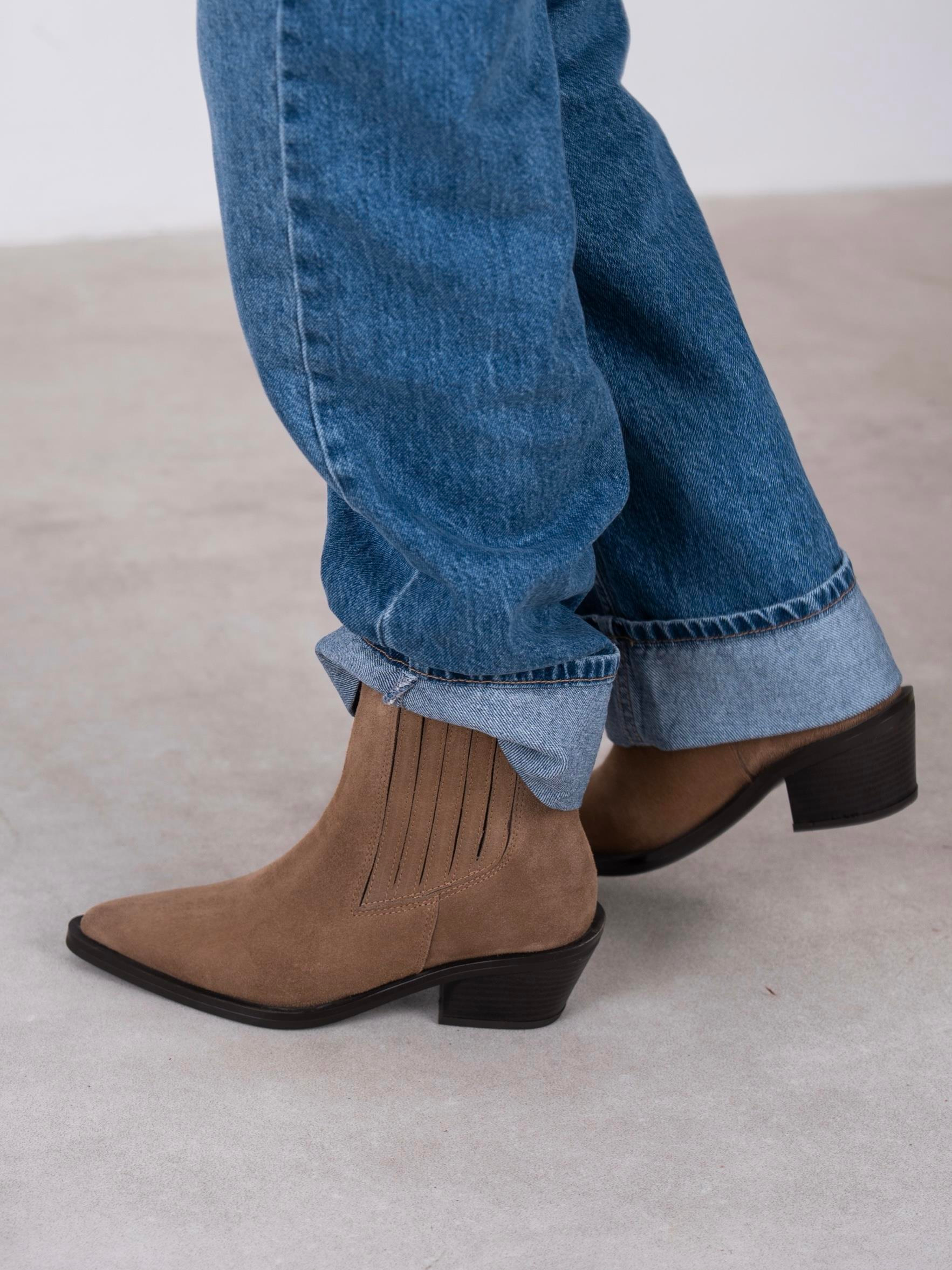 Lexis Camel Süet Hakiki Deri Kadın Bot